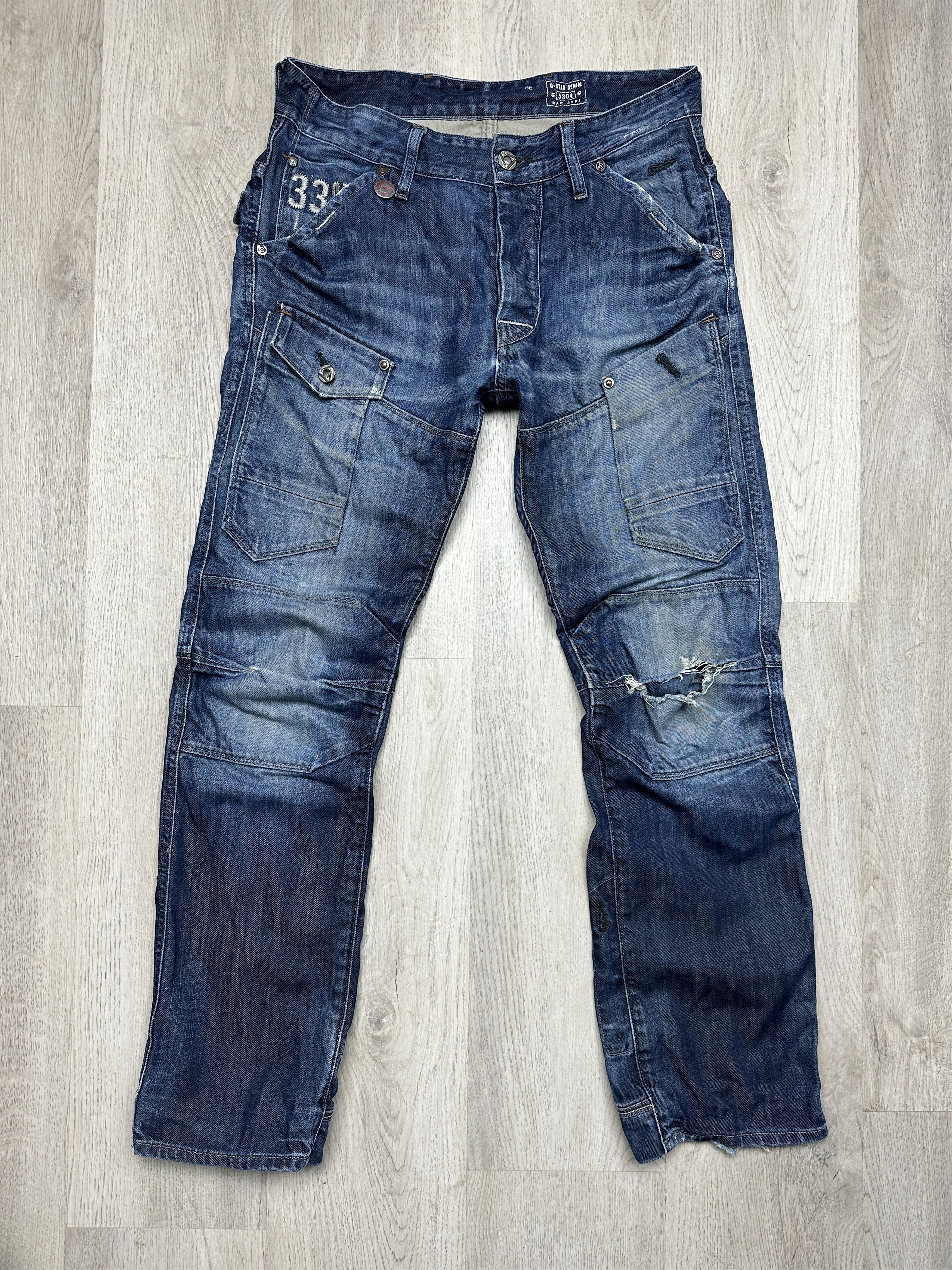 G-Star G Star Raw Mens General Tapered Denim Pants Double Knee Y2K Size US 32 / EU 48 - 1 Thumbnail