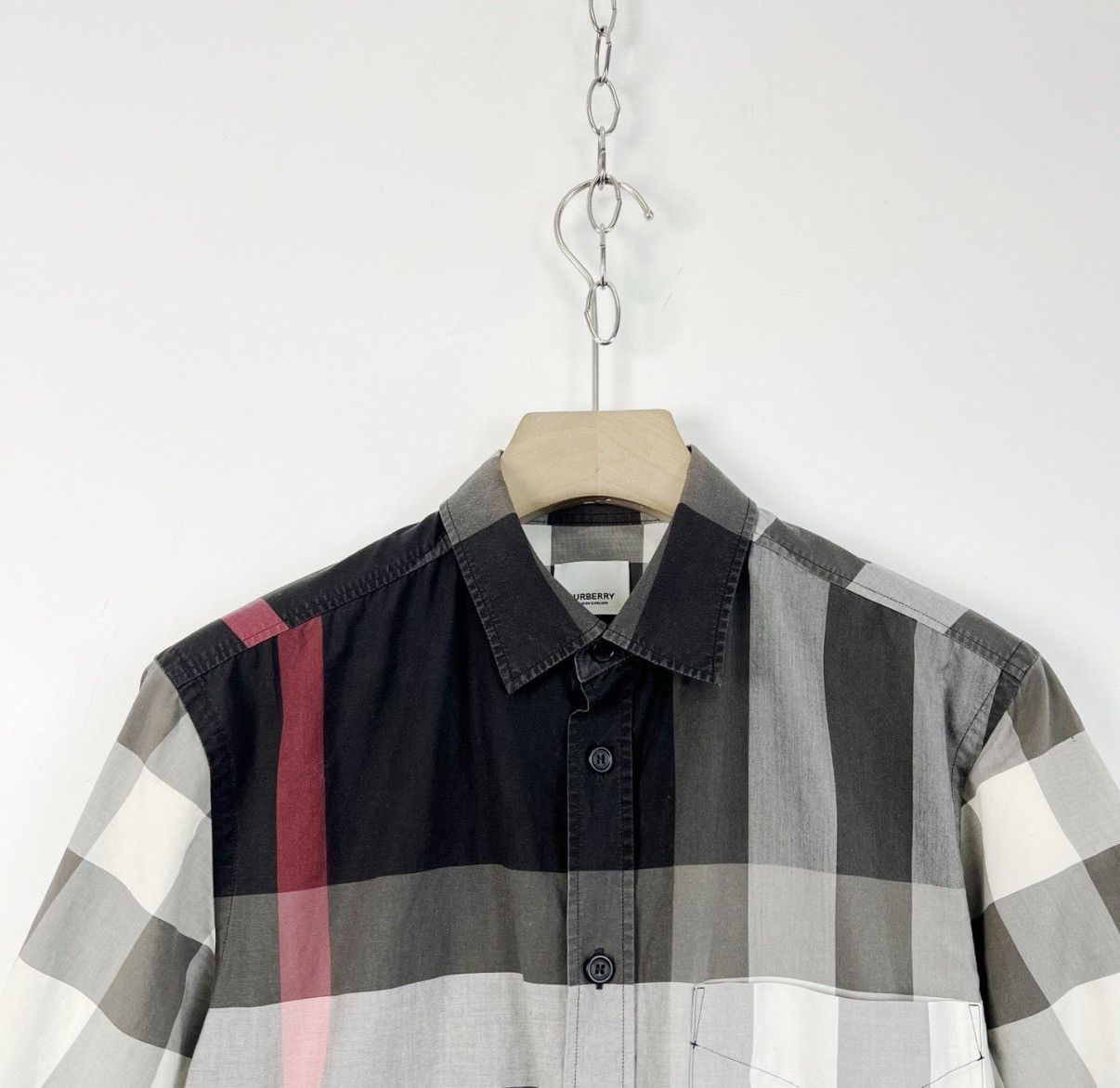 Burberry Burberry Dark Grey Check Pocket Short Sleeve Shirt K12 Size US M / EU 48-50 / 2 - 3 Thumbnail