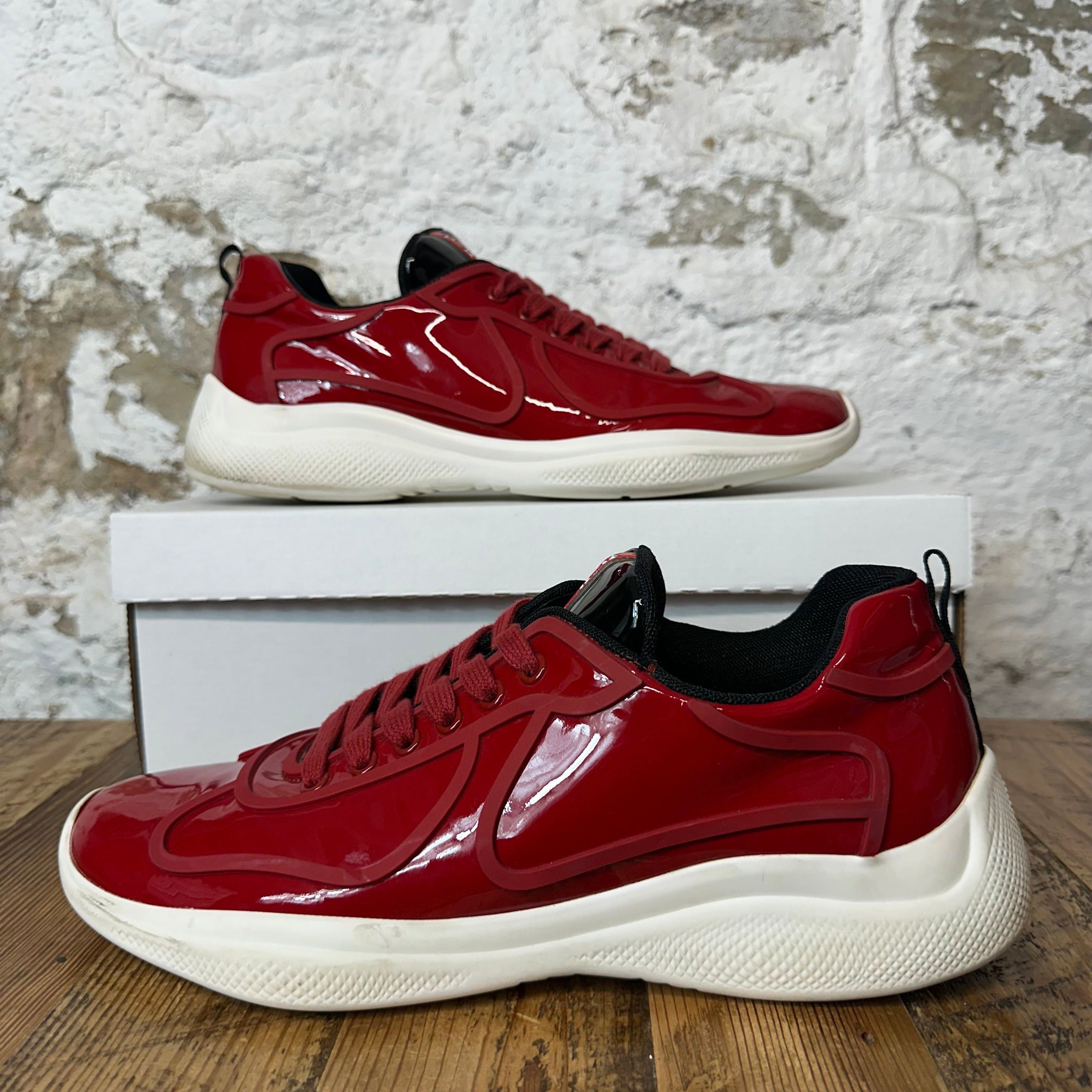 Prada Prada Americas Cup Rossa Patent White Sneaker Size 9.5 Size US 9.5 / EU 42-43 - 1 Thumbnail