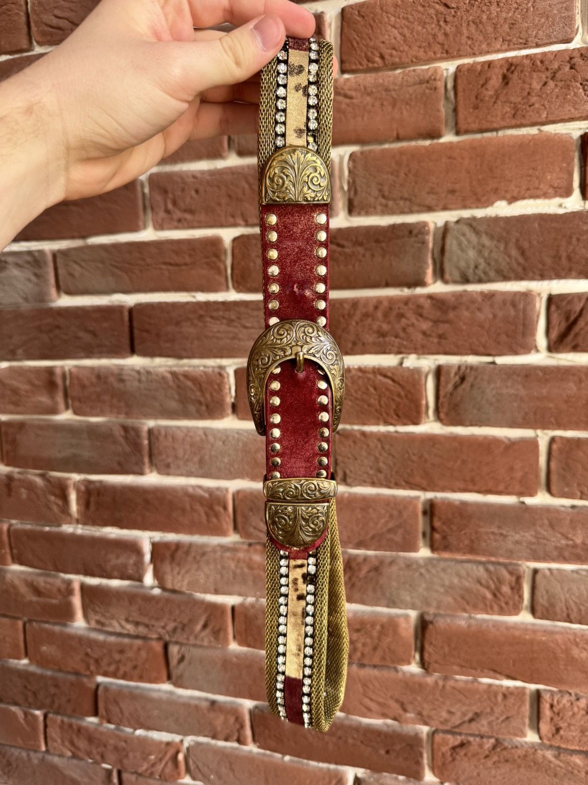 Other Nanni Milano Patchwork Metallic Italian Leather Belt 80cm Size ONE SIZE - 6 Thumbnail