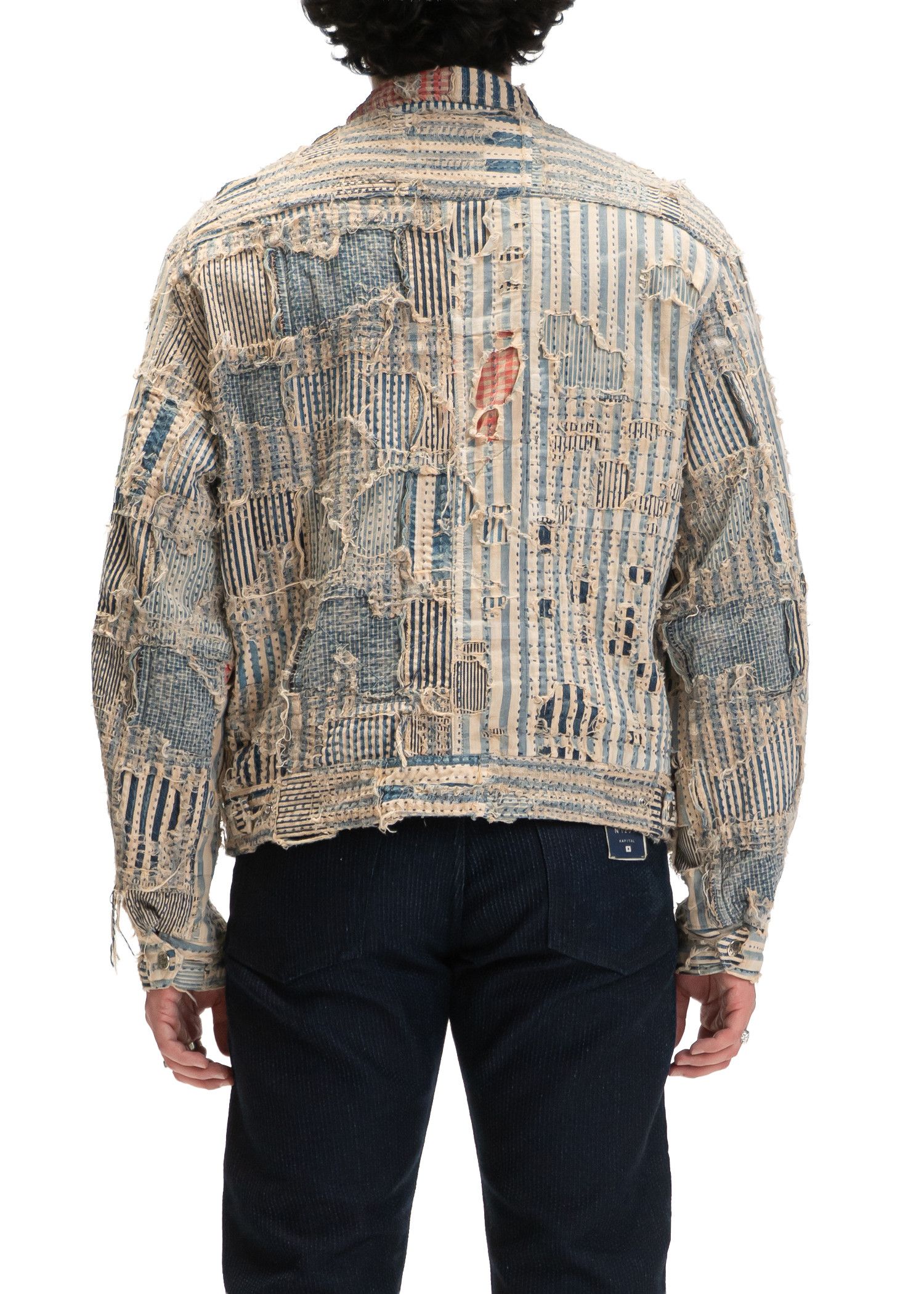 Kapital Kountry Liberty Stripe Boro Drizzler Zip Jacket Size US M / EU 48-50 / 2 - 2 Thumbnail