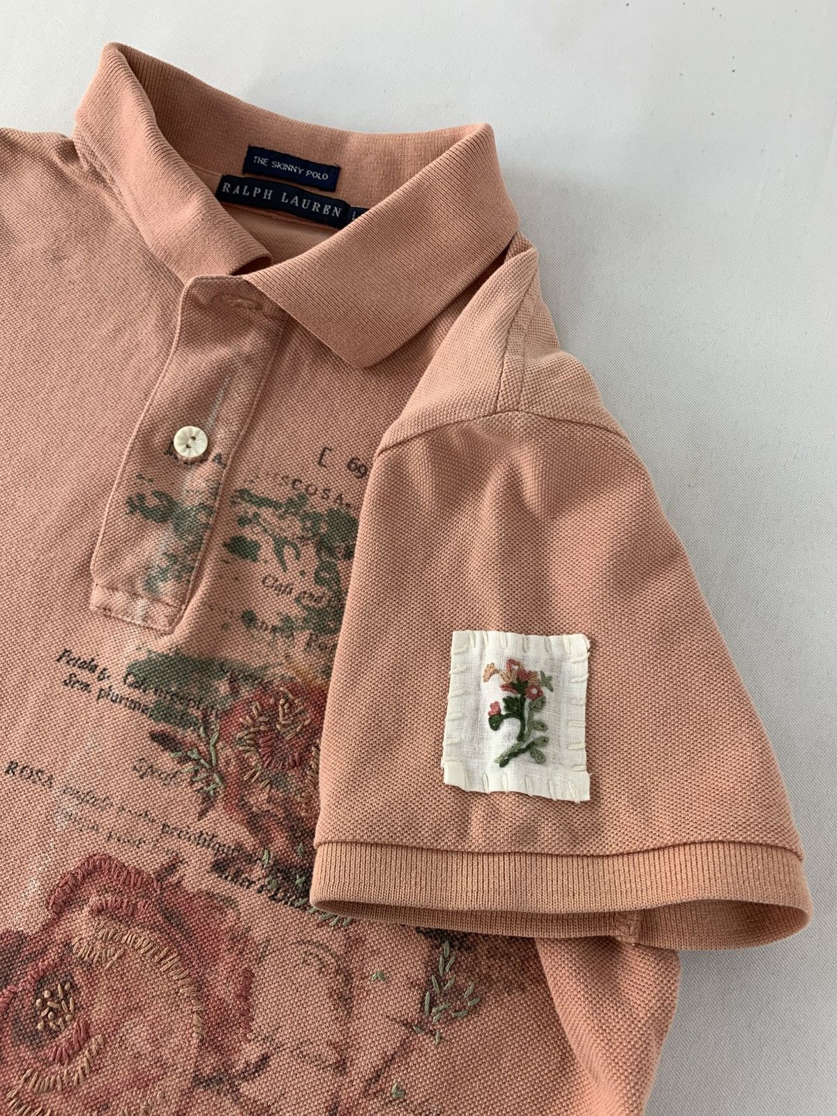Ralph Lauren Ralph Lauren The Skinny Polo Floral Design Polo Tee T Shirt Size L / US 10 / IT 46 - 5 Thumbnail