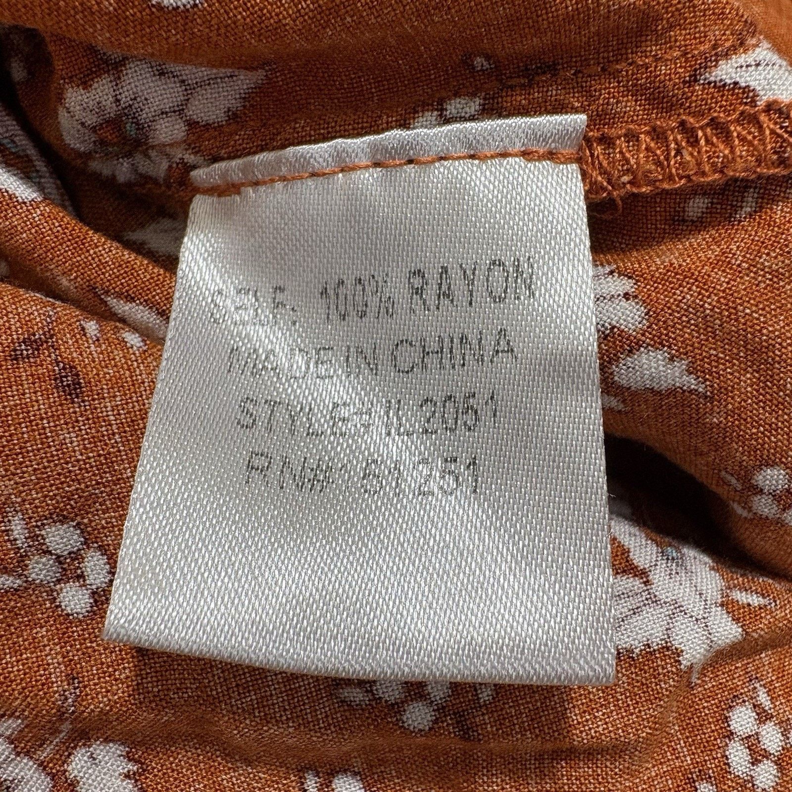 Forever 21 Foreve 21 Medium Smocked Boho Top Orange Floral Blouse Size M / US 6-8 / IT 42-44 - 4 Thumbnail
