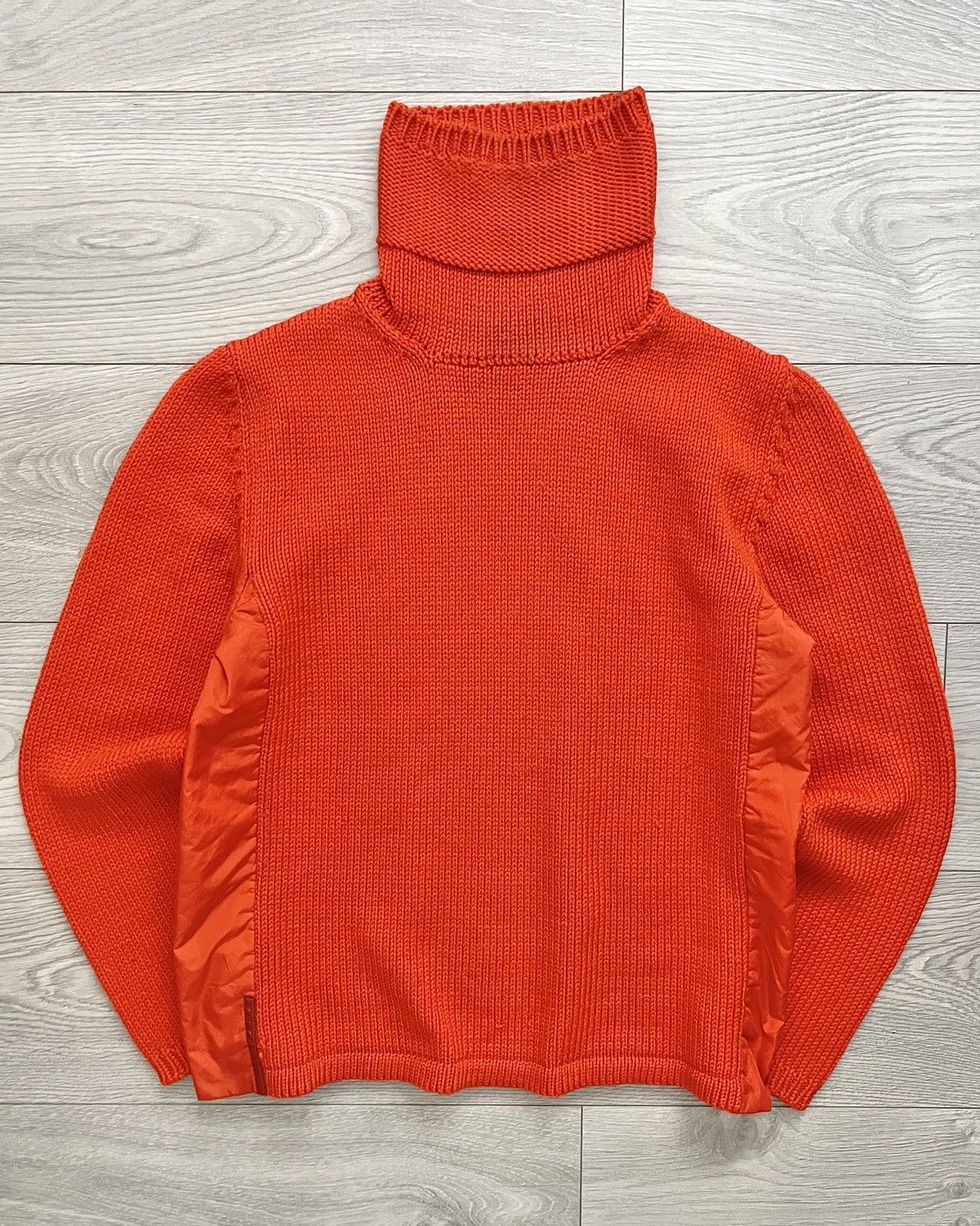 Prada Prada Sport FW1999 Nylon Panelled High Neck Knit Sweater Size US S / EU 44-46 / 1 - 2 Thumbnail