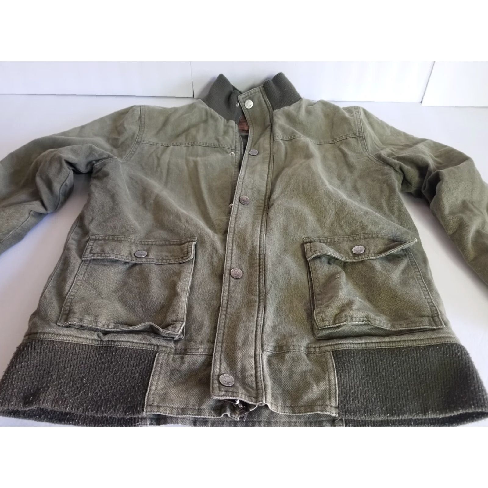 Vintage VINTAGE Army Green Tactical Military Utility Jacket AM3 Men Full Zip Up Size M Green Military Jacket Mens Size US M / EU 48-50 / 2 - 3 Thumbnail