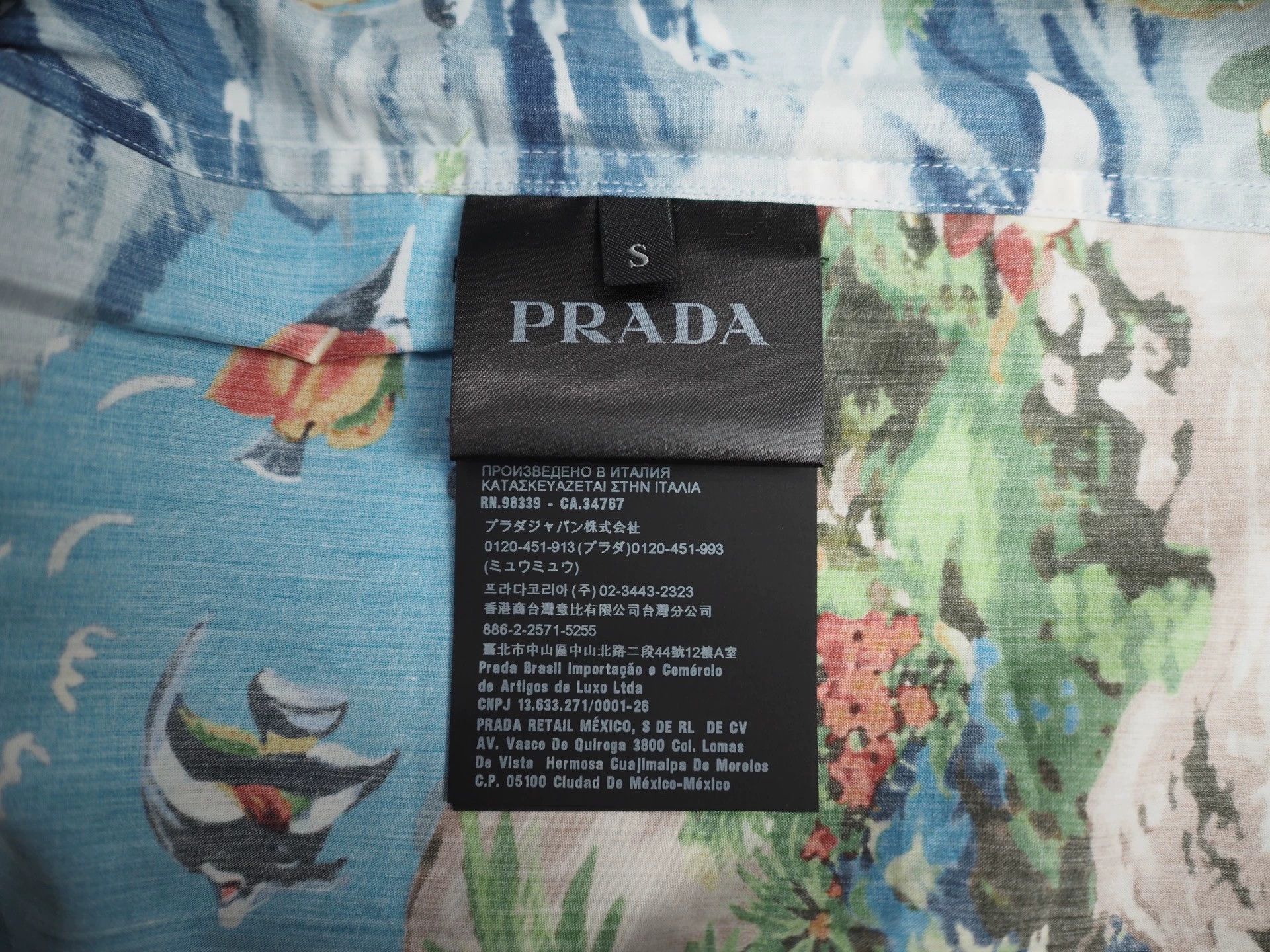 Prada PRADA Blue Palm Tree Hawaiian Shirt Size US S / EU 44-46 / 1 - 5 Thumbnail