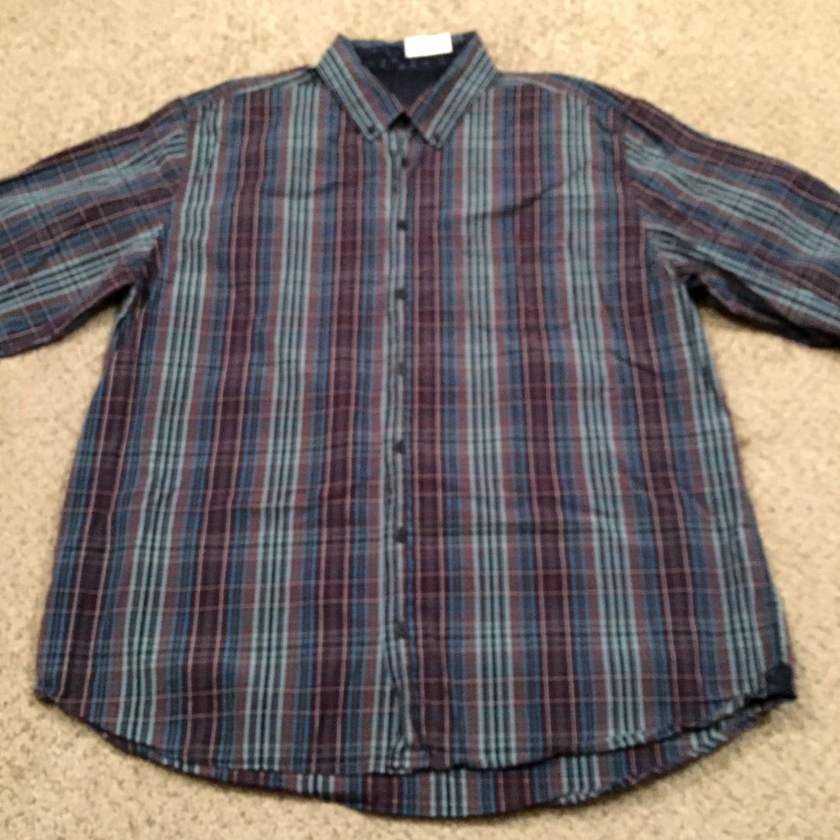 Old Navy Old Navy Shirt Mens XL Blue Purple Plaid Long Sleeve Button Up Size US XL / EU 56 / 4 - 5 Thumbnail