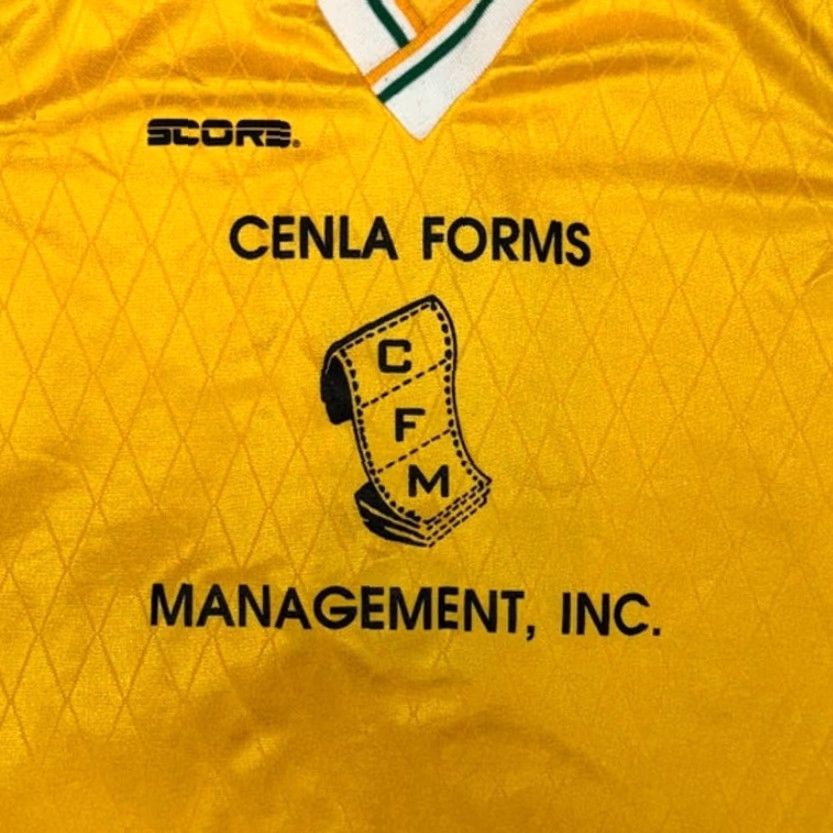 Vintage VINTAGE Yellow Jersey Soccer 1990s Cenla Forms Management Score Shirt Adult XS? Size US S / EU 44-46 / 1 - 3 Thumbnail