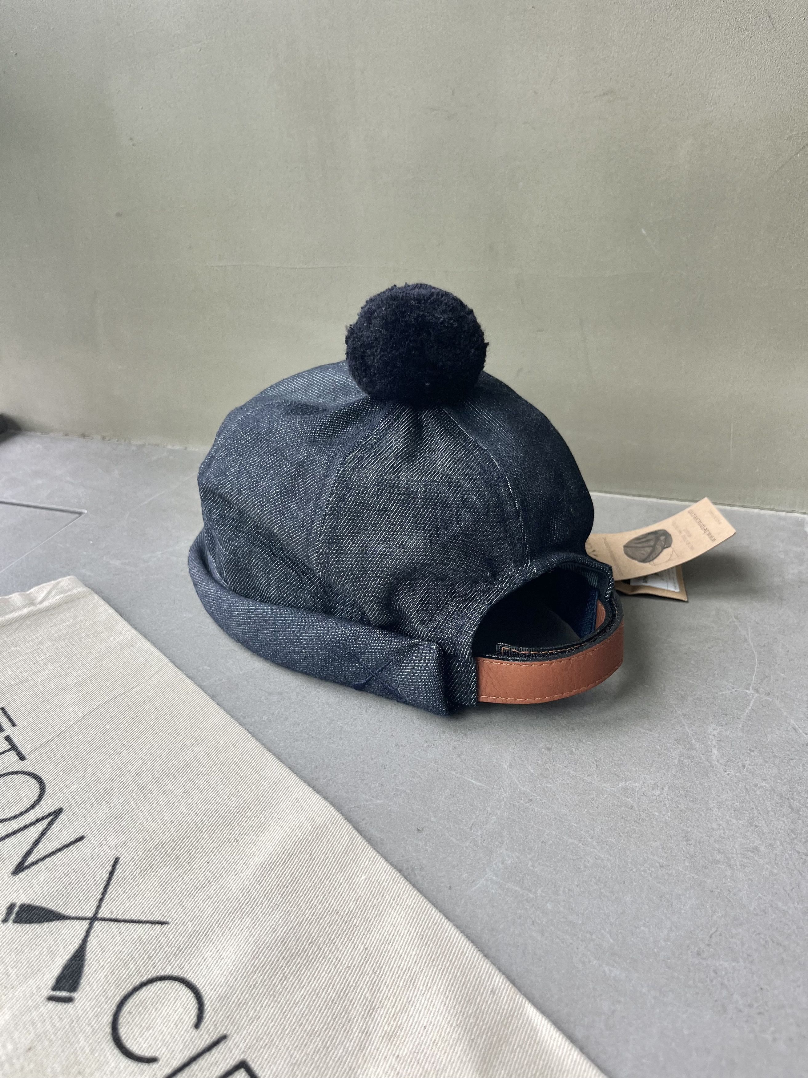 BETON CIRE Beton Cire Miki Pompon Denim Brut Hat with Removable PomPon Size ONE SIZE - 9 Thumbnail