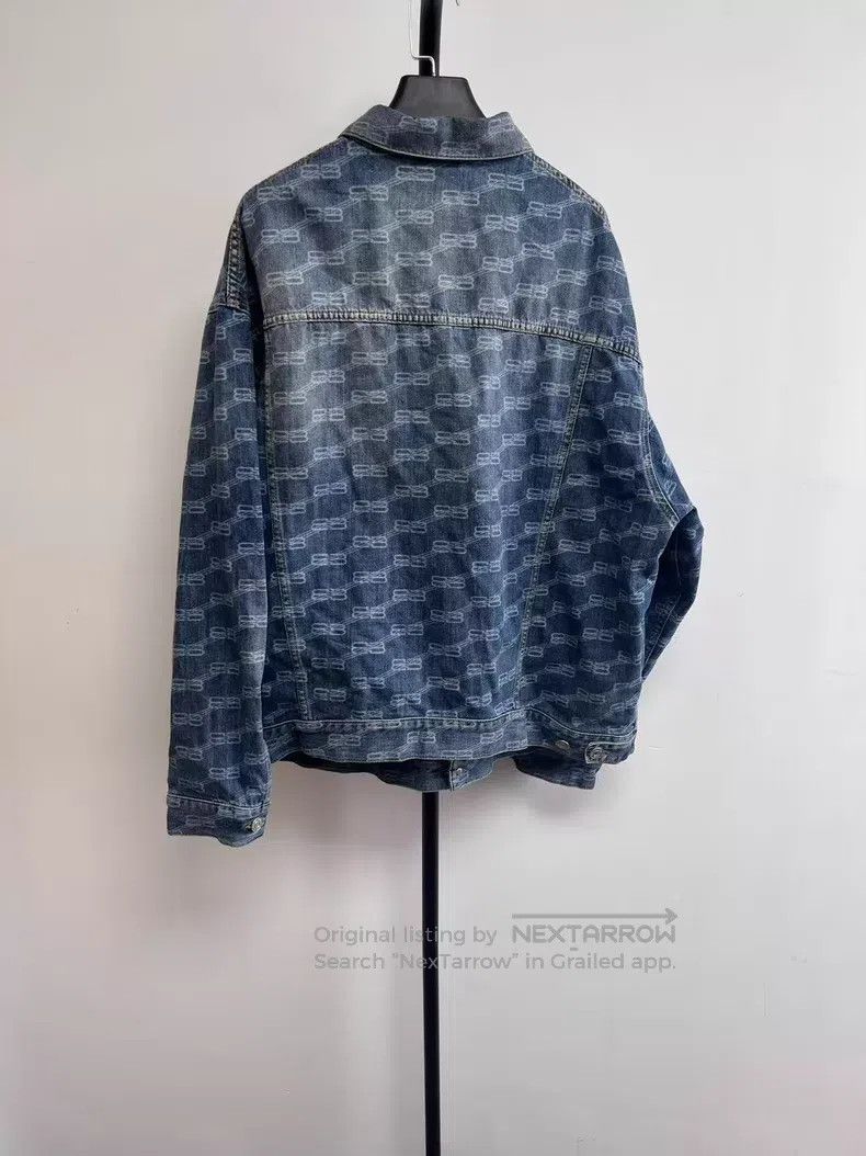 Balenciaga Balenciaga Full Print Logo Single Breasted Denim Jacket Size US XS / EU 42 / 0 - 2 Thumbnail