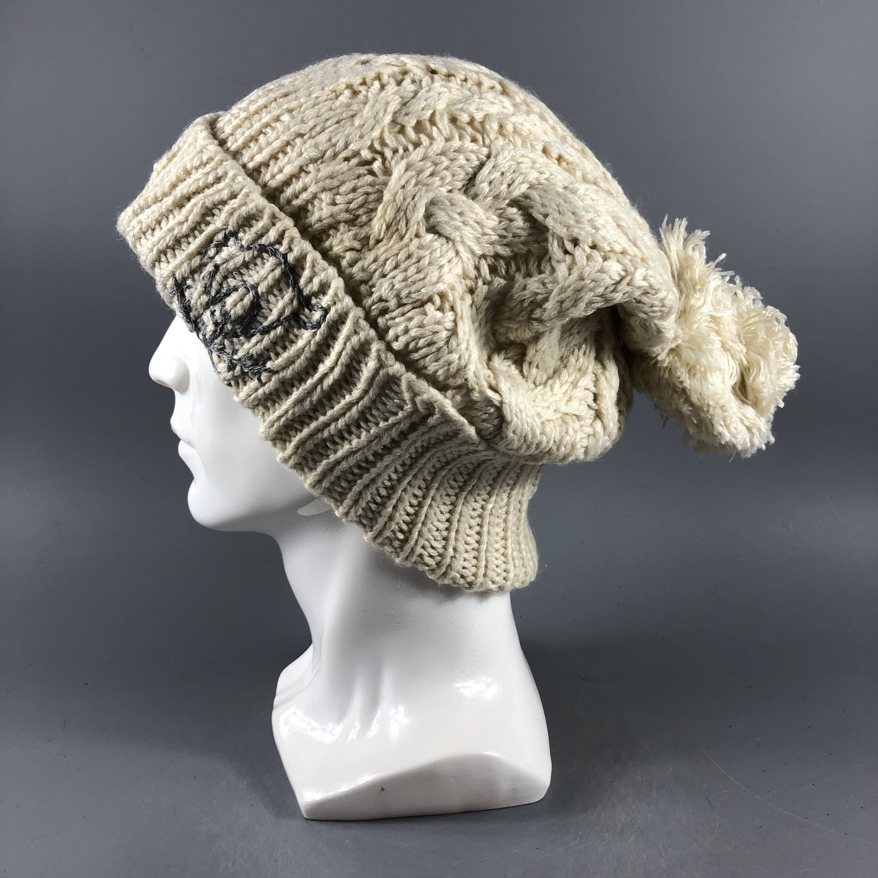 Japanese Brand × Vintage Unknown Aran Isle PomPom Beanie Snow Hat Snow Cap -D376 Size ONE SIZE - 1 Thumbnail