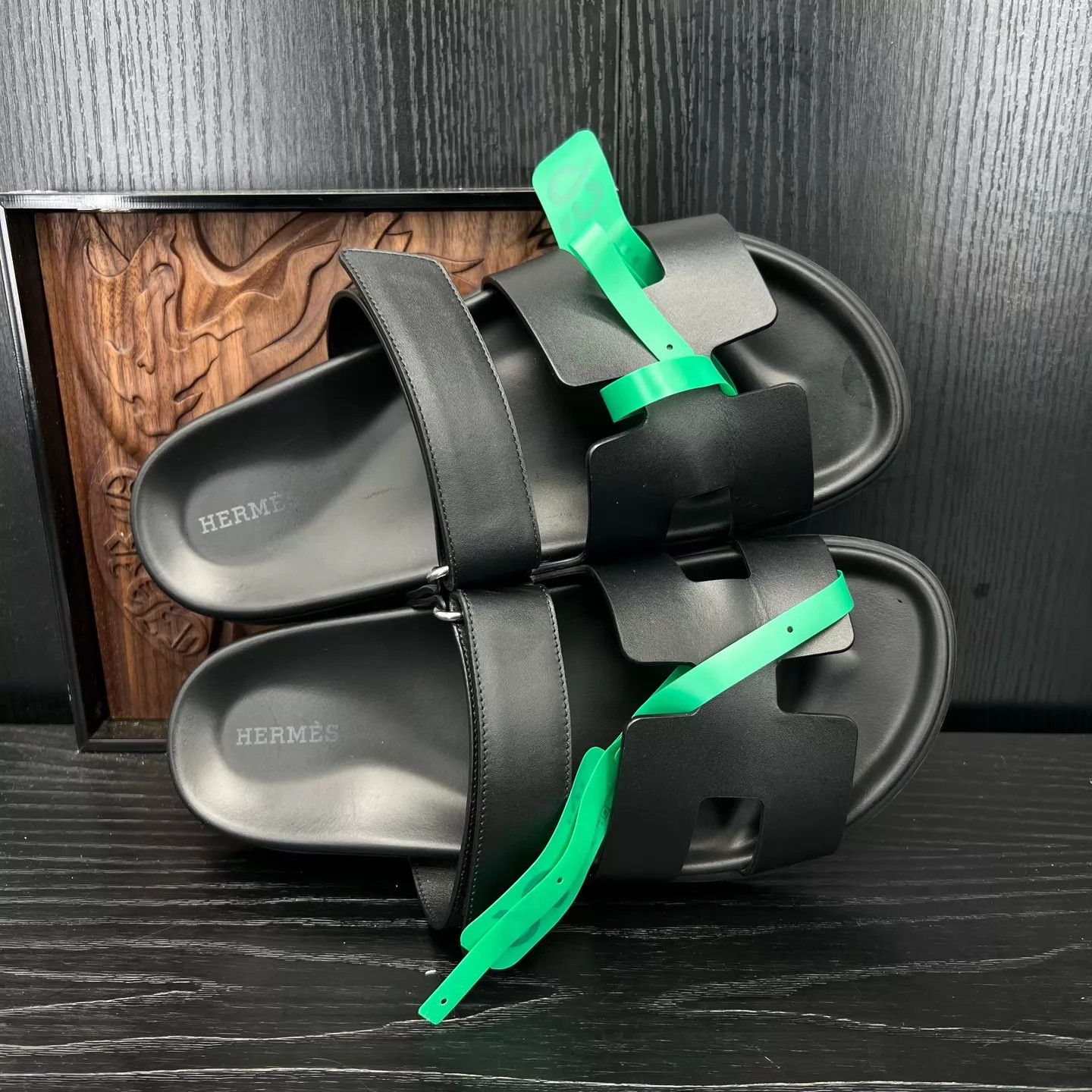 Hermes Hermès Chypre Black Slippers Size 38 Like New Size US 7.5 / IT 37.5 - 8 Thumbnail