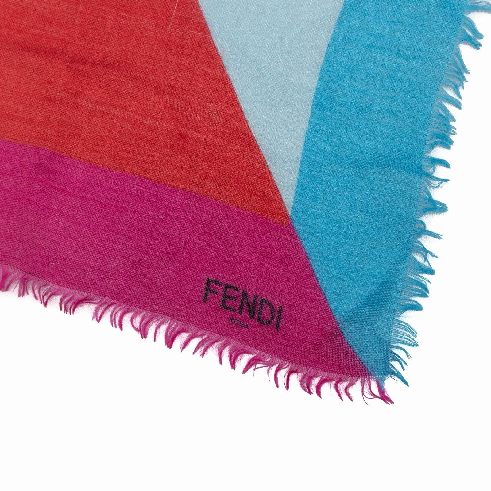 Fendi FENDI Abstract Geometric Birds Wool/Silk Square Scarf Shawl Size ONE SIZE - 4 Thumbnail