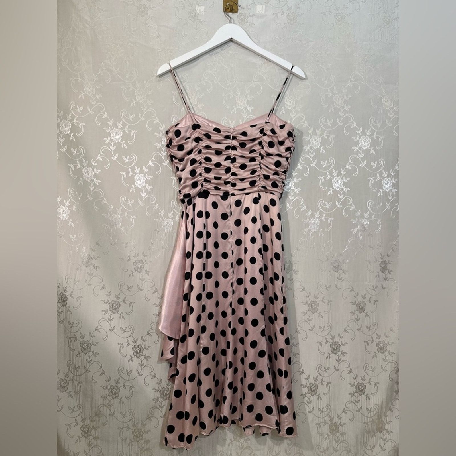 Laundry by Shelli Segal Laundry Shelli Segal Pink Polka Dot Dress Vintage 100% Silk Size M / US 6-8 / IT 42-44 - 3 Thumbnail