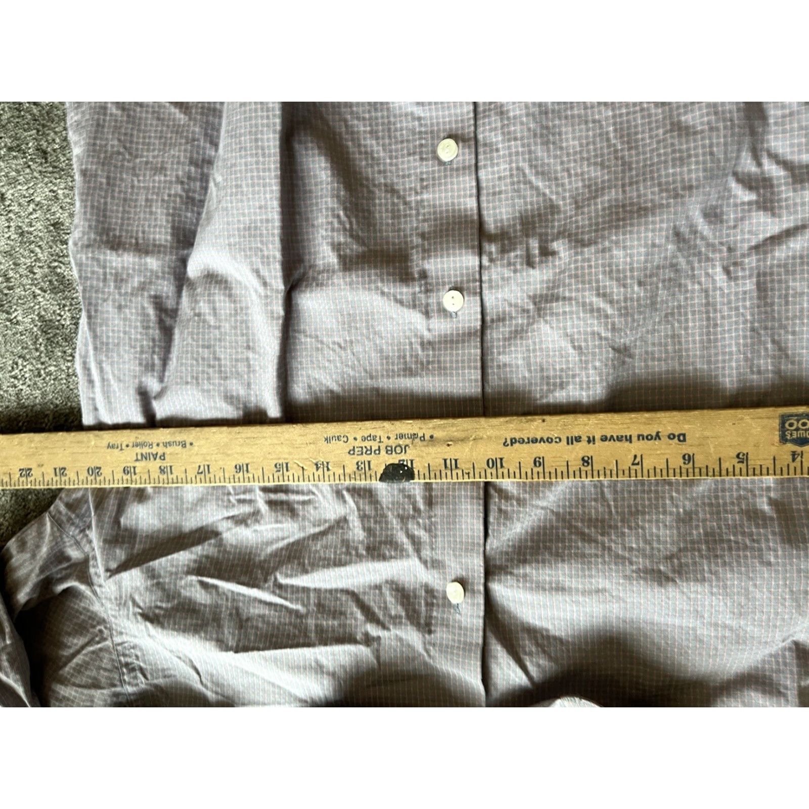 Kenneth Cole KENNETH COLE REACTION Mens Dress Shirt Wrinkle Free Long Sleeve Regular Fit Purple Gingham 15.5 32/33 Size 40R - 4 Thumbnail