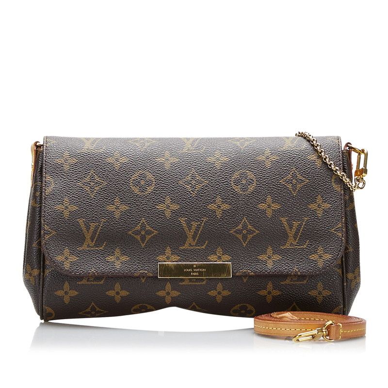 Louis Vuitton Monogram Favorite PM Chain Shoulder Bag Brown PVC Leather