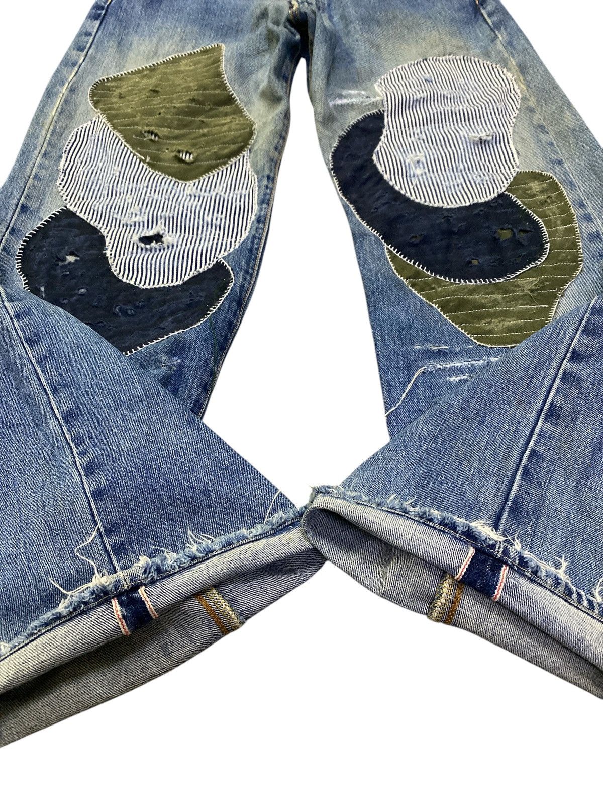 Edwin × Vintage Vintage Edwin 505x Patchwork Denim Selvedge Size US 32 / EU 48 - 8 Thumbnail