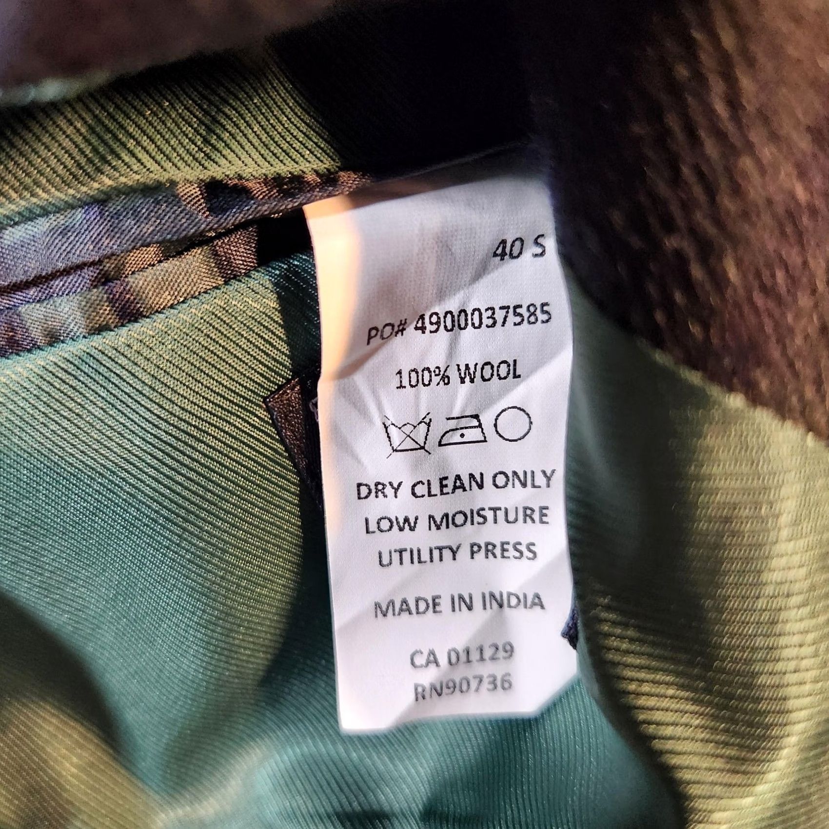 Izod VINTAGE IZOD Blazer Mens Sport Coat Plaid Wool Green Blue 40s 2 Button Notch Lapel Jacket Size 40R - 4 Thumbnail