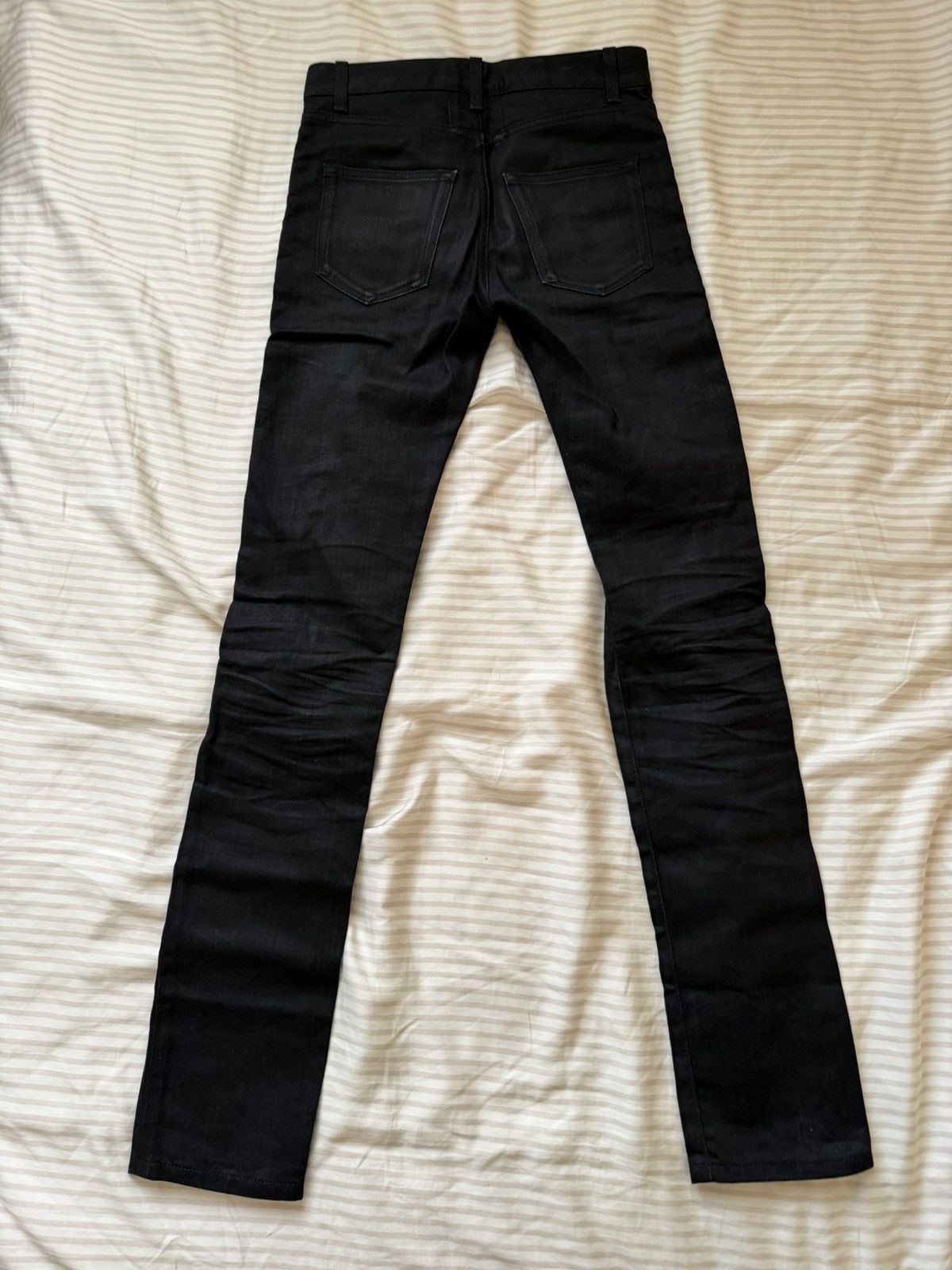 Saint Laurent Paris FW15 Sample Leather Panel Zip Jeans Size US 27 - 3 Thumbnail