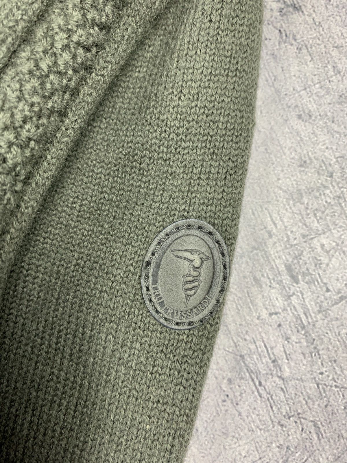 Trussardi Trussardi Men's Wool Cardigan Luxury Sweater Size L Green Size US L / EU 52-54 / 3 - 4 Thumbnail