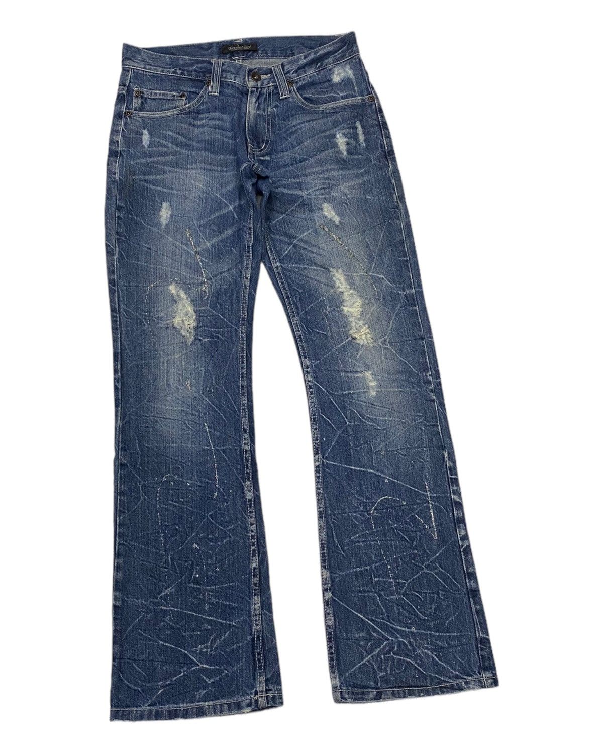 If Six Was Nine × Le Grande Bleu (L.G.B.) × Tornado Mart 🔥TORNADO MART FLARE JEANS DISTRESS CUSTOM MADE DENIM JEANS Size US 30 / EU 46 - 3 Thumbnail