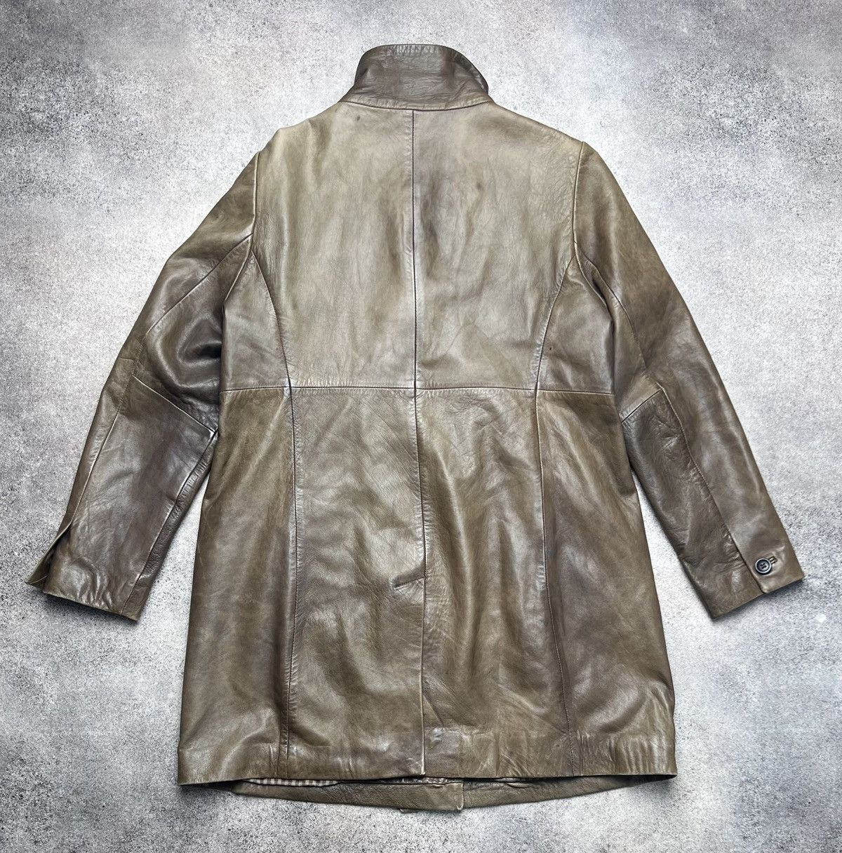 Japanese Brand × Vintage Vintage washed obscur style leather coat Size M / US 6-8 / IT 42-44 - 10 Thumbnail