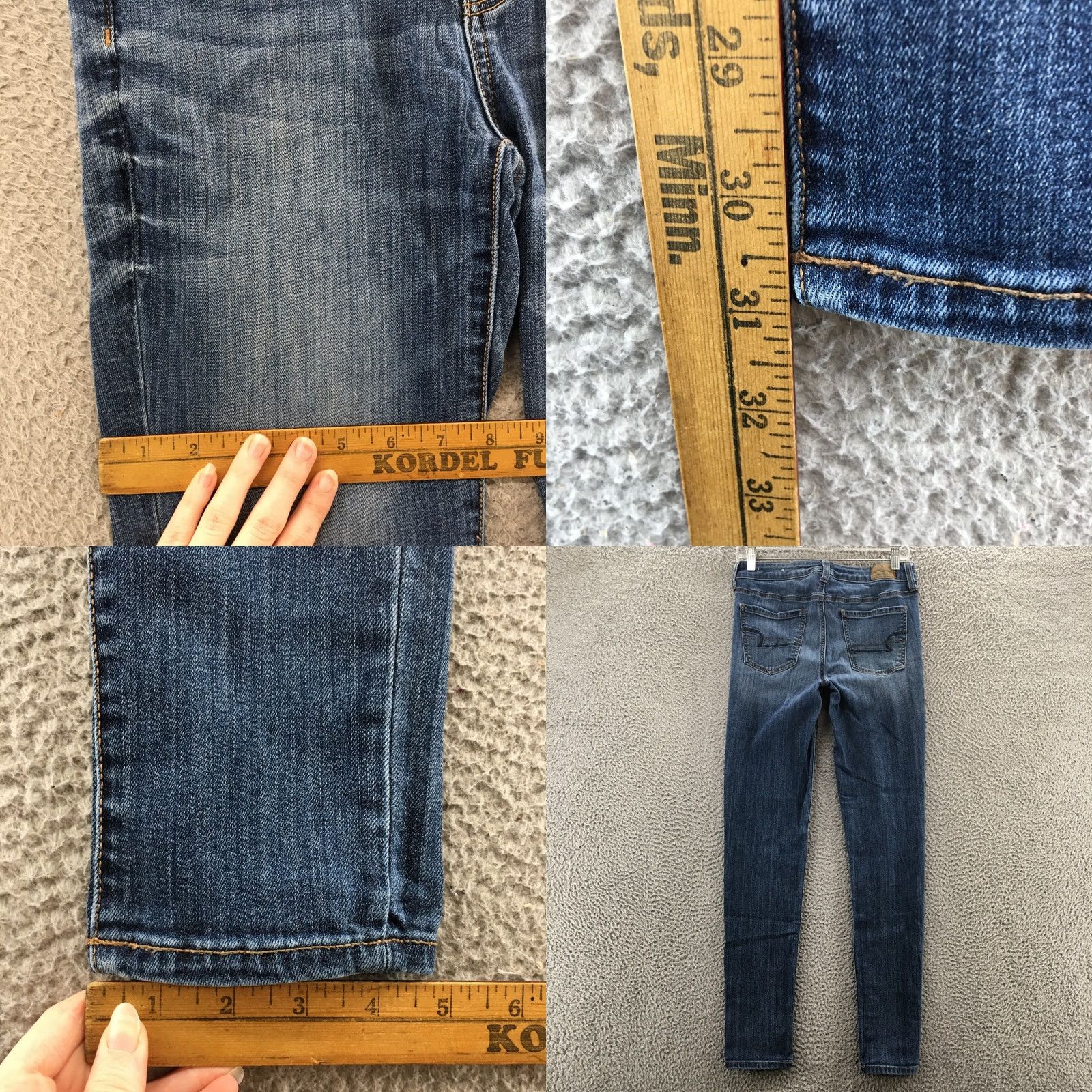 American Eagle Outfitters American Eagle Outfitters Jegging Jeans Womens 8L Blue Denim Regular Stretch Pocket 5-Pocket Design Size 30" / US 8 / IT 44 - 8 Thumbnail