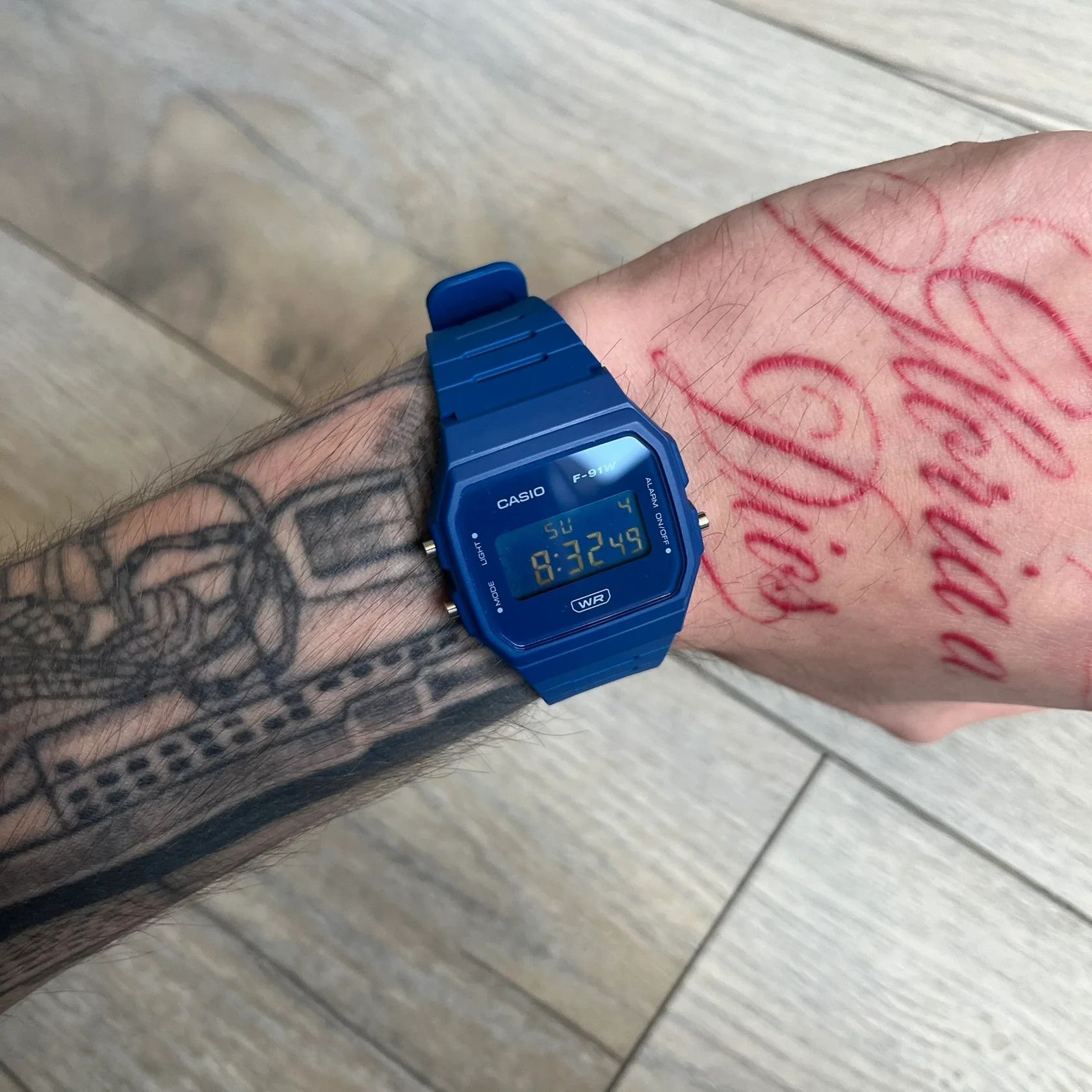 Casio Casio F-91W "Inverted Blue" Dark Blue Digital Watch Size ONE SIZE - 3 Thumbnail
