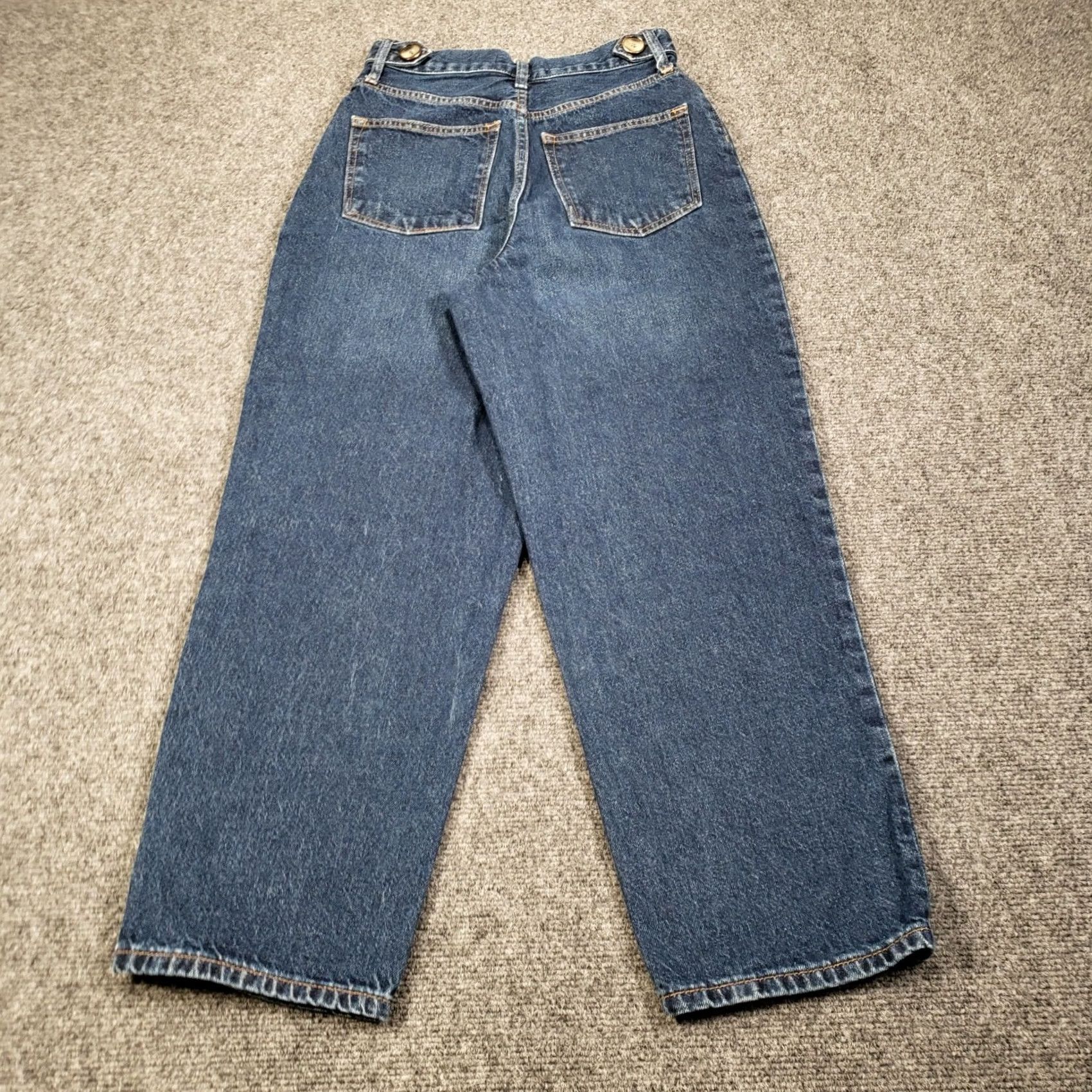 Vintage We The Free Jeans Womens 26 High Rise Capri Pleated Front Dark Wash Blue Denim Size 26" / US 2 / IT 38 - 2 Thumbnail