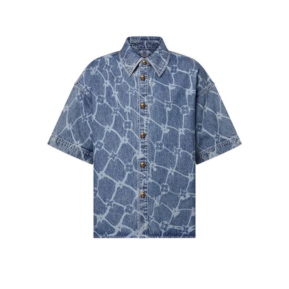 Louis Vuitton Louis Vuitton Retro Printed Blue Shirt l Men Size US L / EU 52-54 / 3 - 1 Thumbnail