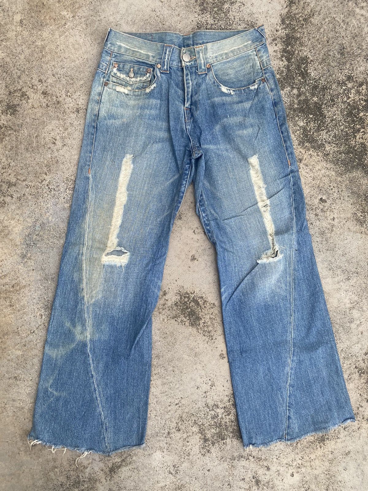 If Six Was Nine × True Religion Flare Jeans True Religion Distressed Bootcut Size US 31 - 3 Thumbnail
