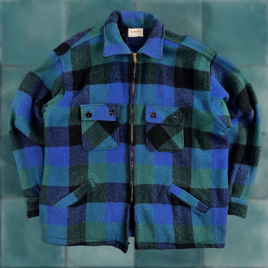Vintage VINTAGE Montgomery Ward Wool Jacket Full Zip Plaid Outdoors 50s 60s Mens Large Size US L / EU 52-54 / 3 - 1 Thumbnail