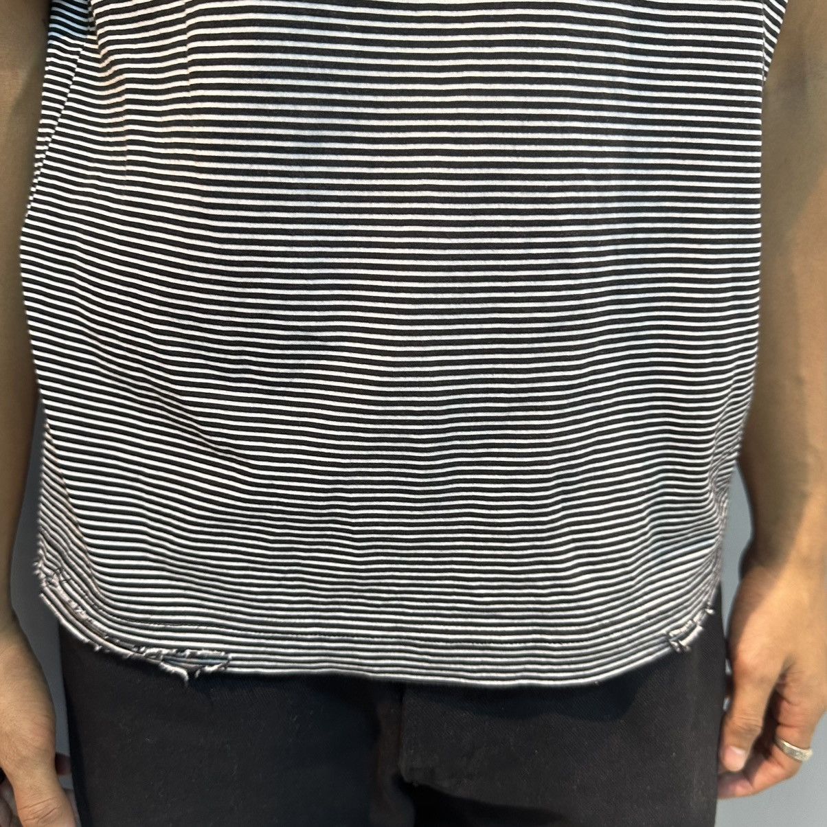 semanticdesign DISTRESSED VINTAGE PATTERN STRIPE BOXY TSHIRT JAPANESE BRAND Size US M / EU 48-50 / 2 - 8 Thumbnail