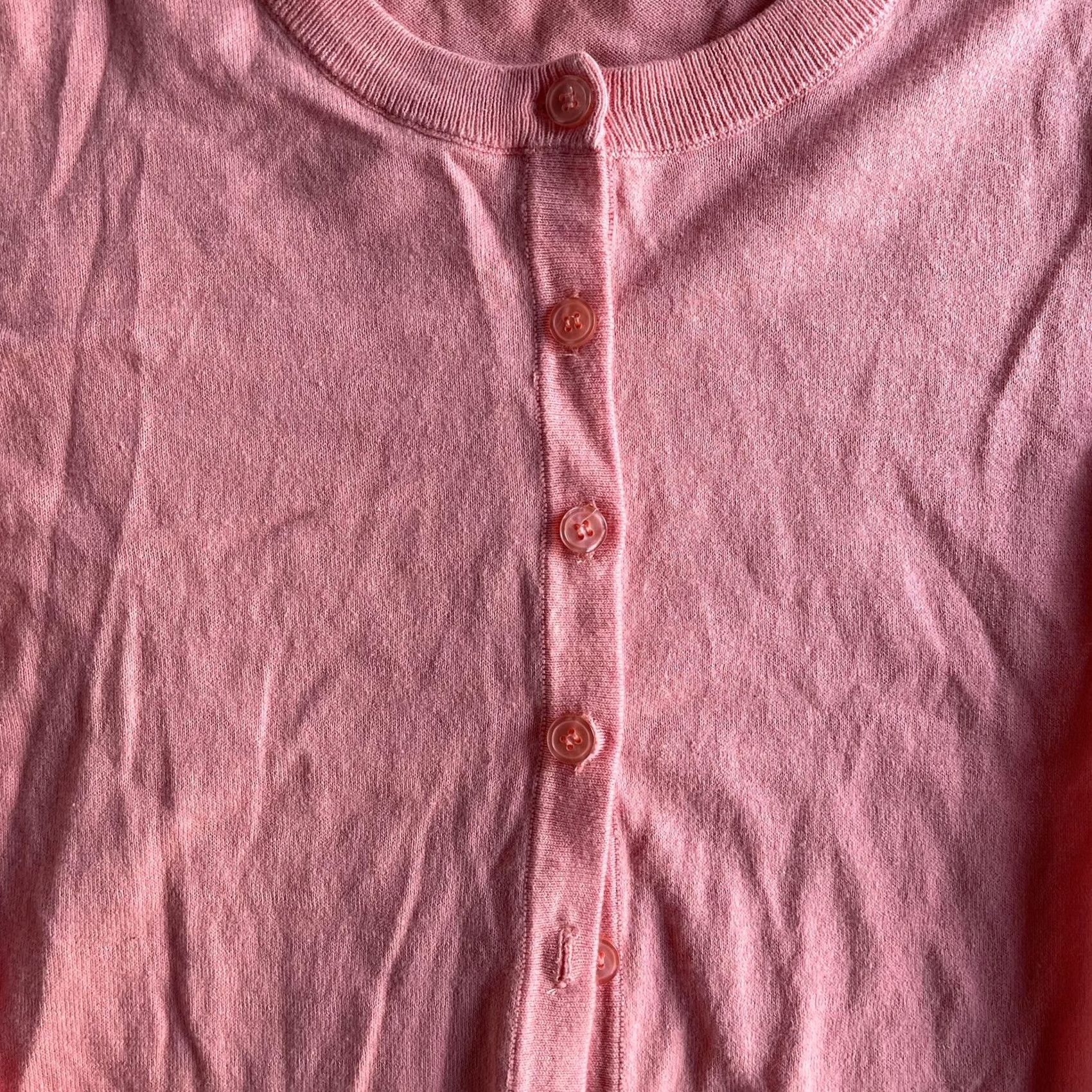 Vintage Oasis Cardigan Sweater Womens Medium Pink Button Front Lightweight Knit Shirt Size M / US 6-8 / IT 42-44 - 2 Thumbnail