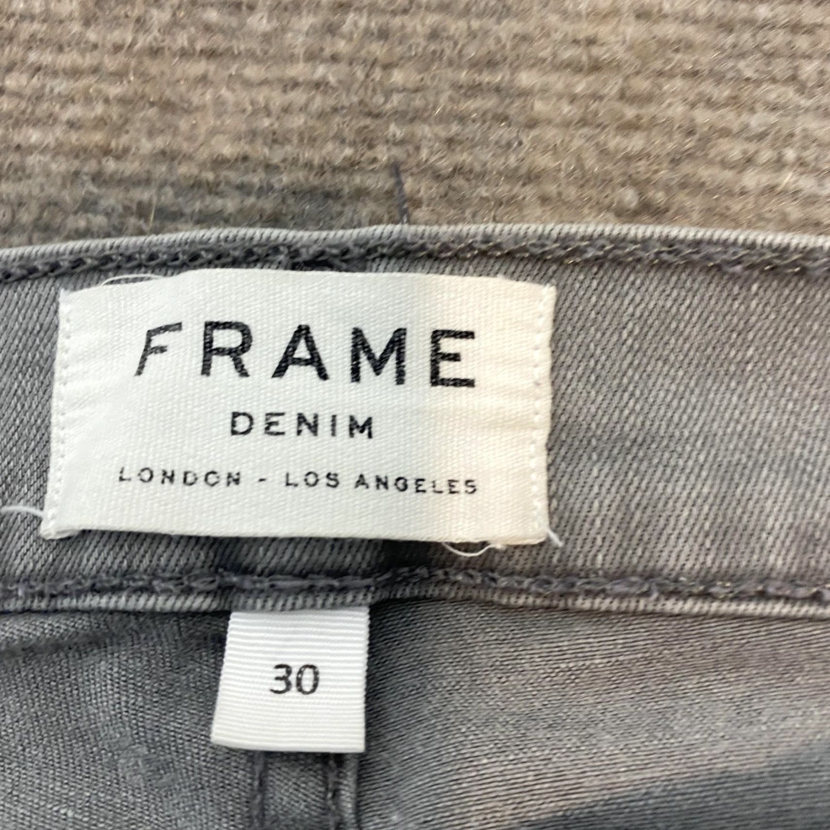 Frame FRAME Le Skinny De Jeanne Jeans Gray 30 Womens Denim Slim Stretch 5-Pocket Zip Fly Frayed Hem Inseam 29" Size 30" / US 8 / IT 44 - 5 Thumbnail