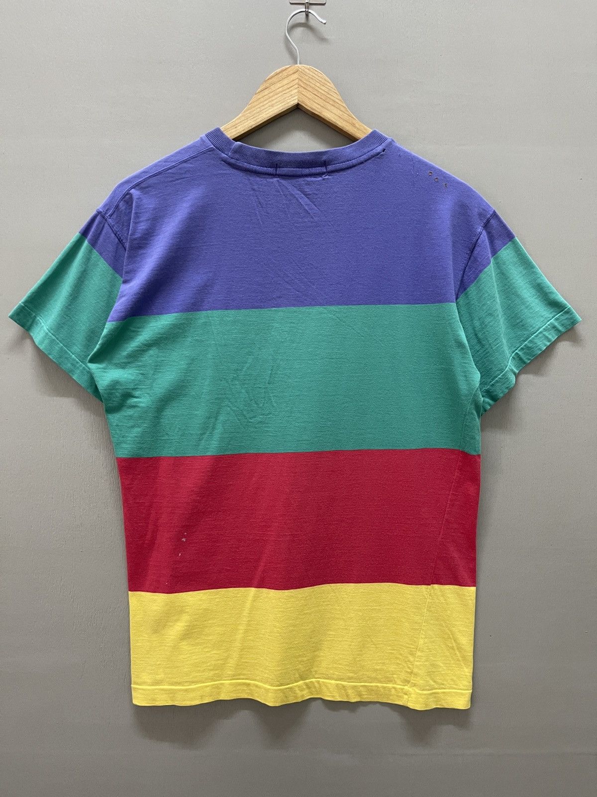 Vintage Vintage 90s Polo Ralph Lauren Cookie Multi Colour Stripe Tee Size US M / EU 48-50 / 2 - 2 Thumbnail