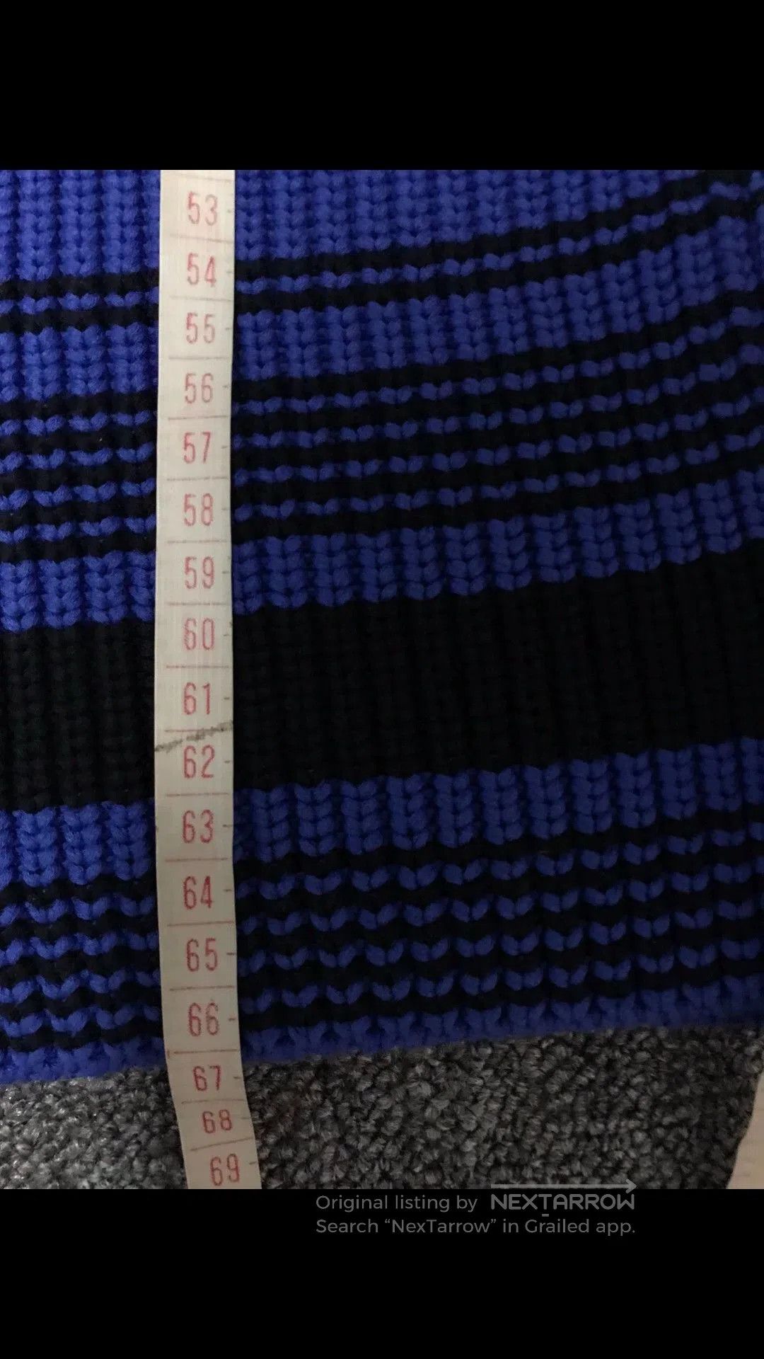 Loewe Loewe Blue Black Striped Sweater XL. Size US XL / EU 56 / 4 - 5 Thumbnail