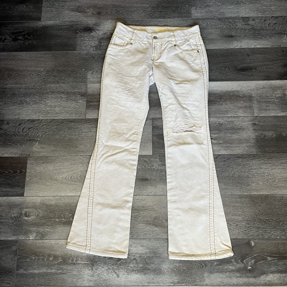 Vintage Vintage Y2K 2000s Tag + Brand Flare Denim Jeans Low Rise 28 Size 28" / US 6 / IT 42 - 2 Thumbnail