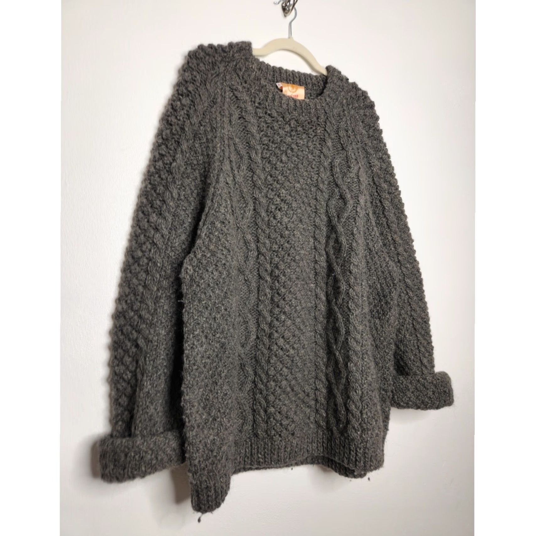 Vintage VINTAGE Spelana Handknit Wool Grandpa Cableknit Fisherman Sweater Size US XXL / EU 58 / 5 - 3 Thumbnail