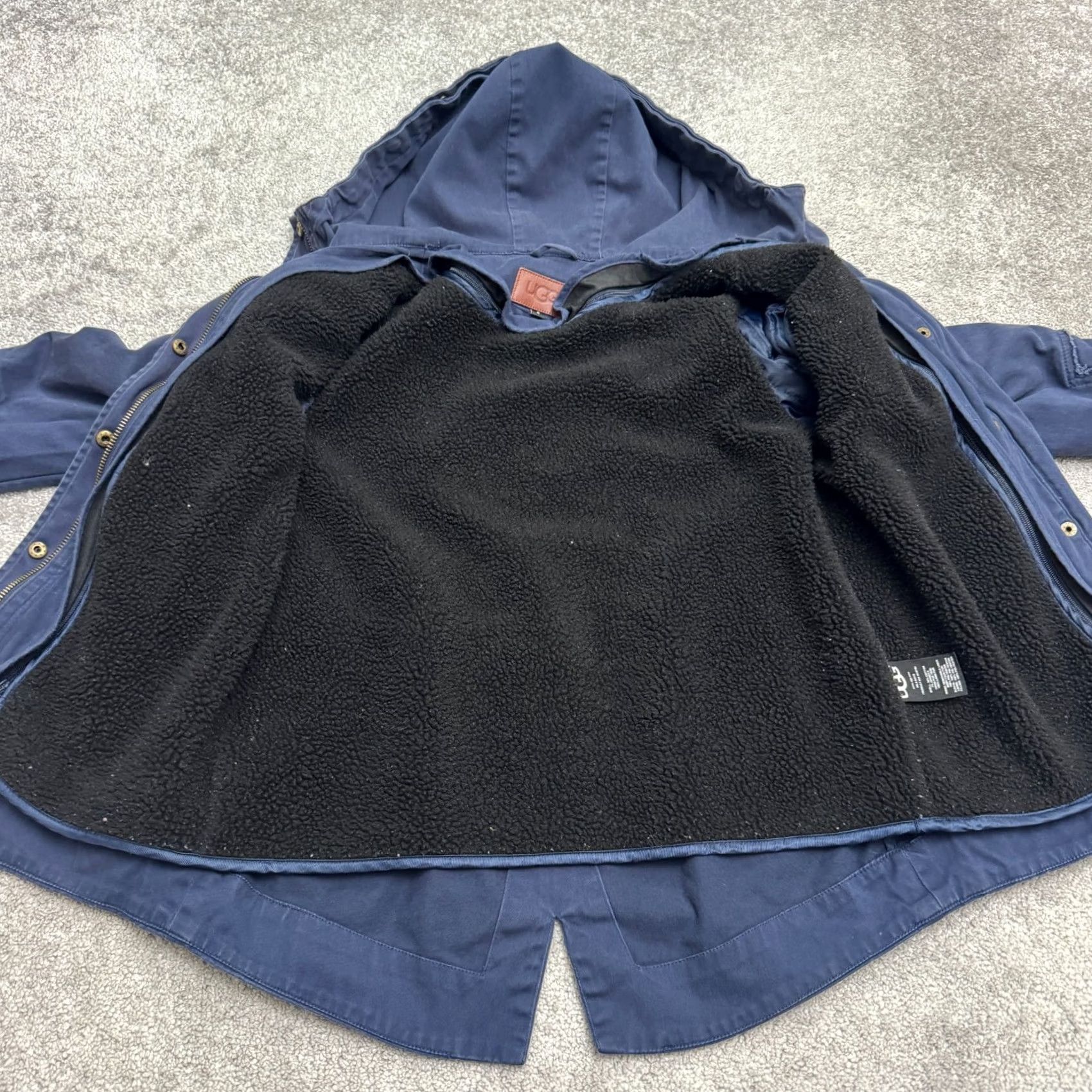 Ugg UGG Australia Hoodie Jacket Womens Small Navy Blue Removable Faux Fur Liner Parka Coat/Solid Blue Size S / US 4 / IT 40 - 4 Thumbnail