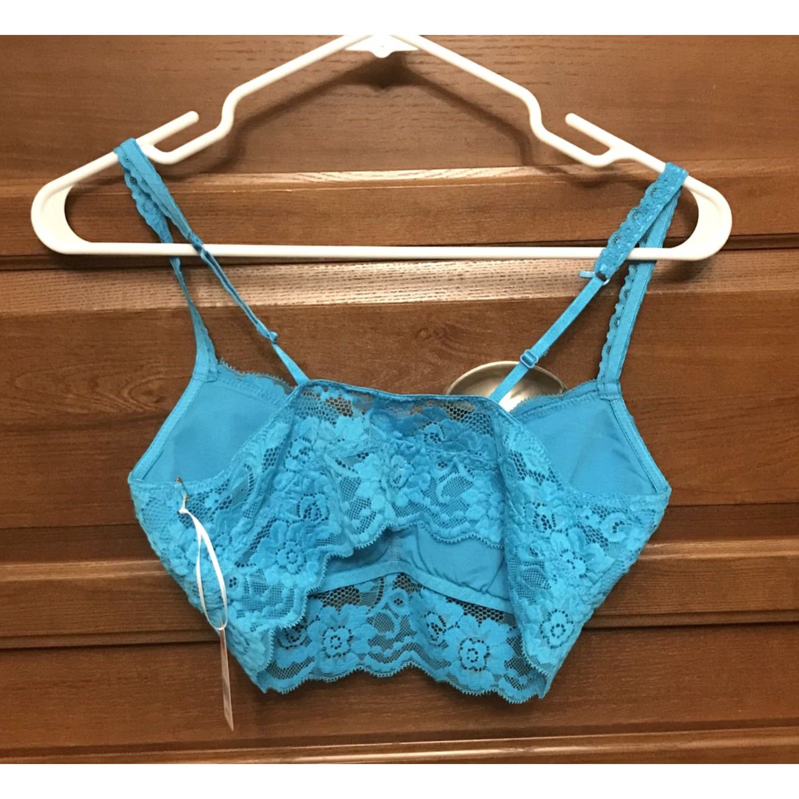 Vintage NWT Urbanology Pullover Bralette Blue Lace Large Juniors Adjustable Wireless Size ONE SIZE - 2 Thumbnail