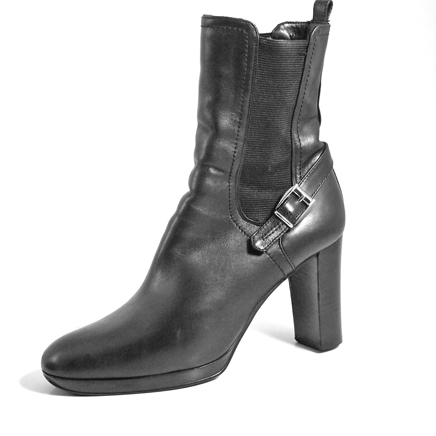 Sergio Rossi High Heel Boots Black Leather US EU