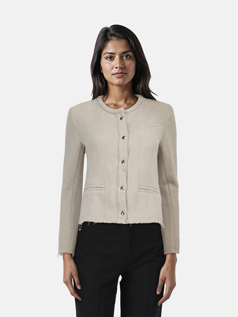 Iro Ecru Wool Aya Jacket Size XS / US 0-2 / IT 36-38 - 1 Thumbnail