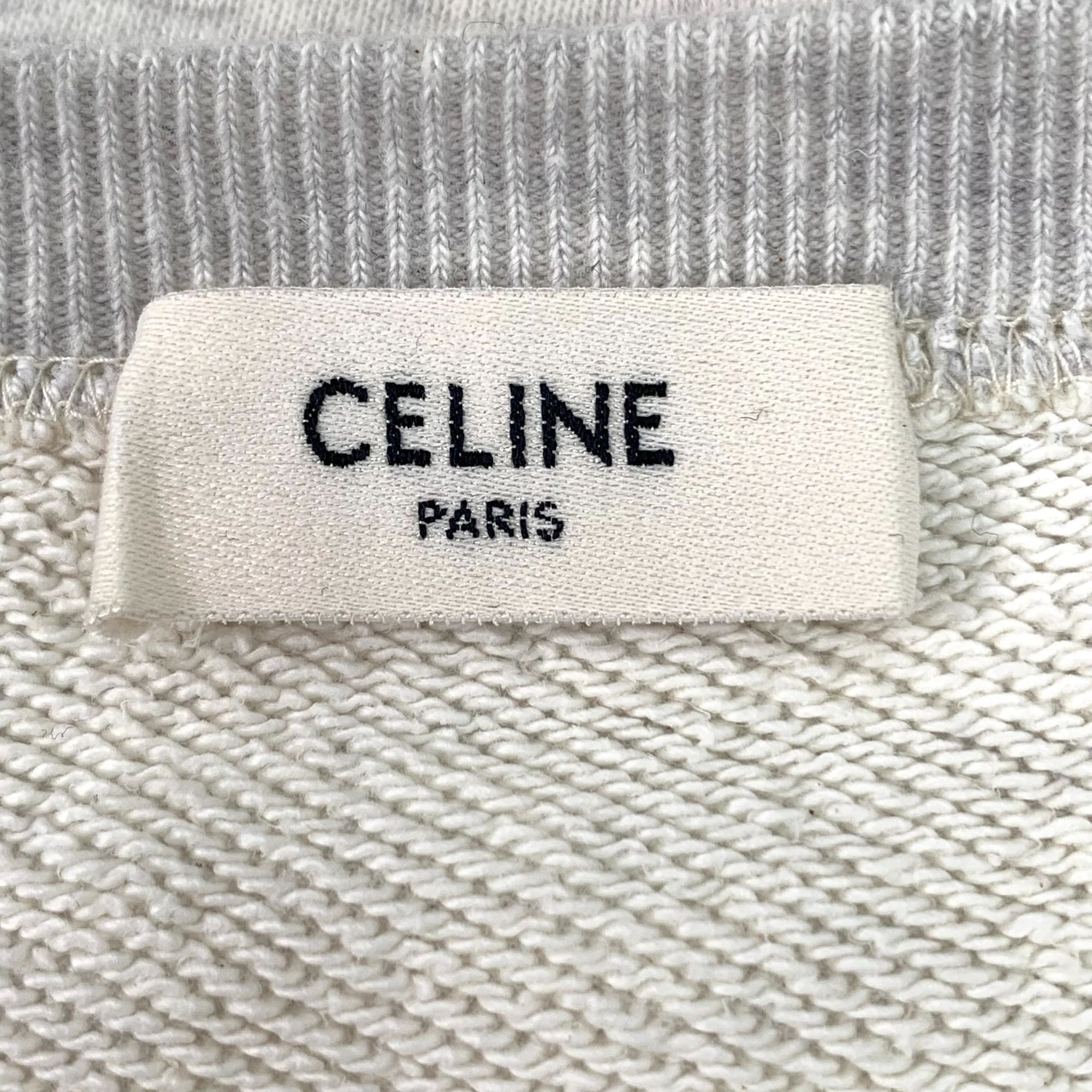 Celine Celine Off-White Crewneck Sweatshirt Cotton Blend Casual Size L / US 10 / IT 46 - 5 Thumbnail
