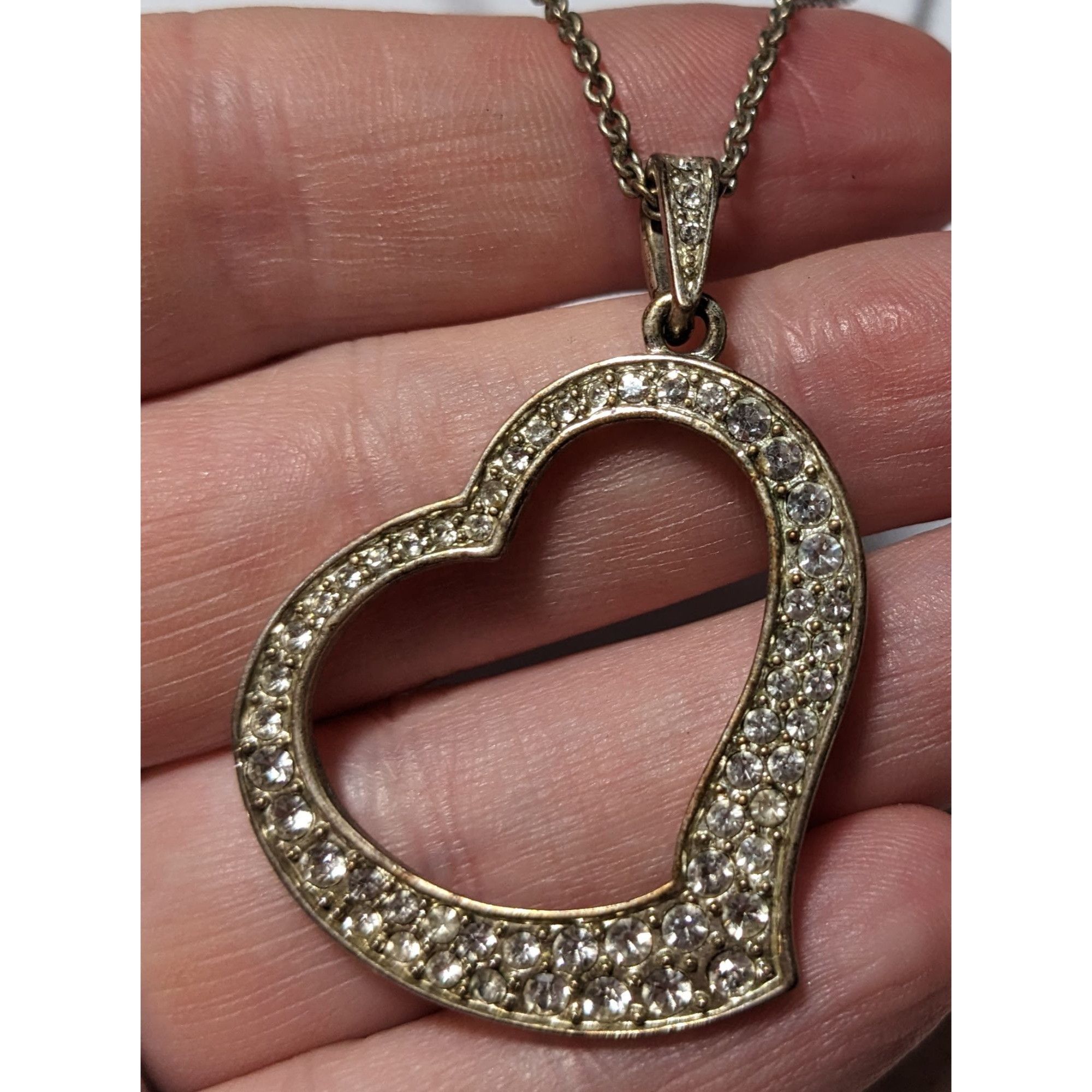 Other Vintage Premier Designs Open Heart Rhinestone Necklace Size ONE SIZE - 6 Thumbnail