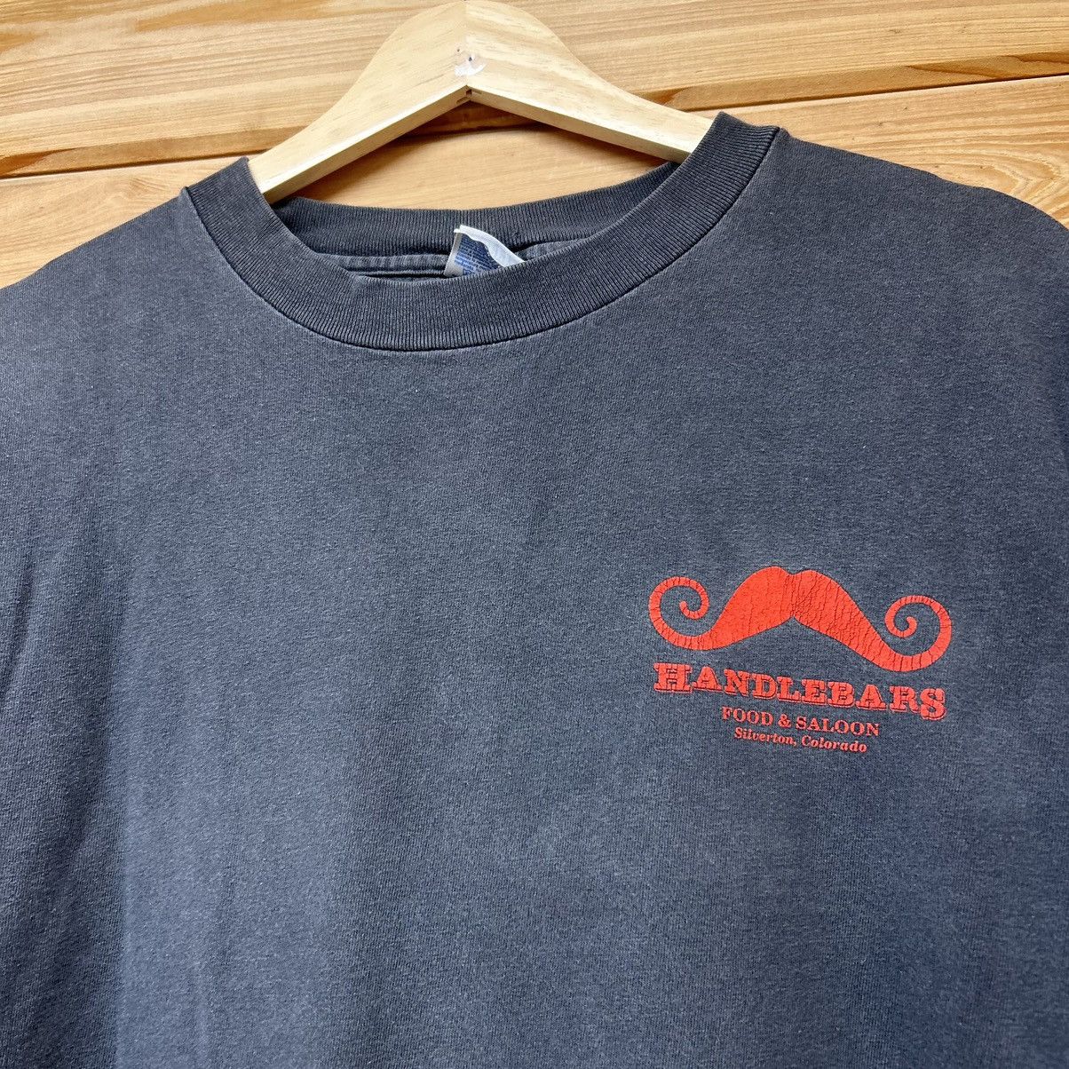 Vintage Vintage 90s Handlebars Food & Saloon Bar Mustache T Shirt Size US XL / EU 56 / 4 - 4 Thumbnail