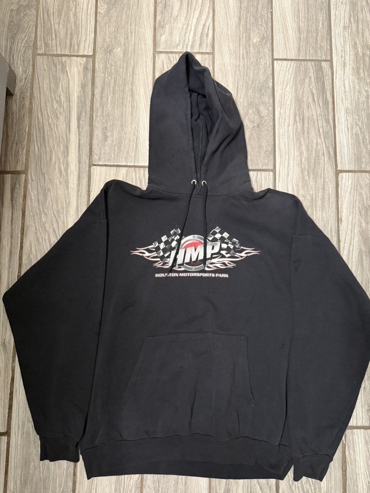 Hanes Men’s Casual Houston Motorsports Park Hoodie Black/Grey Size US XL / EU 56 / 4 - 1 Thumbnail