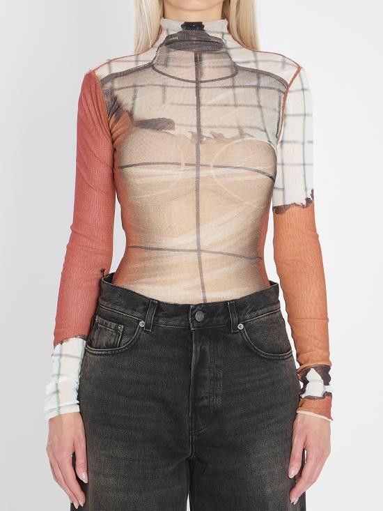 Jean Paul Gaultier JEAN PAUL GAULTIER Women Bodysuit Tops W TO308 WHITE Size M / US 6-8 / IT 42-44 - 1 Thumbnail