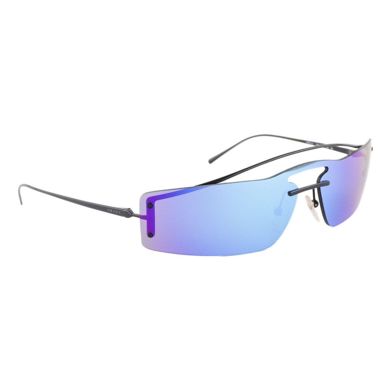 Prada Prada SPR 61V Silver Logo Gradient Lenses Rimless Sunglasses Size ONE SIZE - 1 Thumbnail