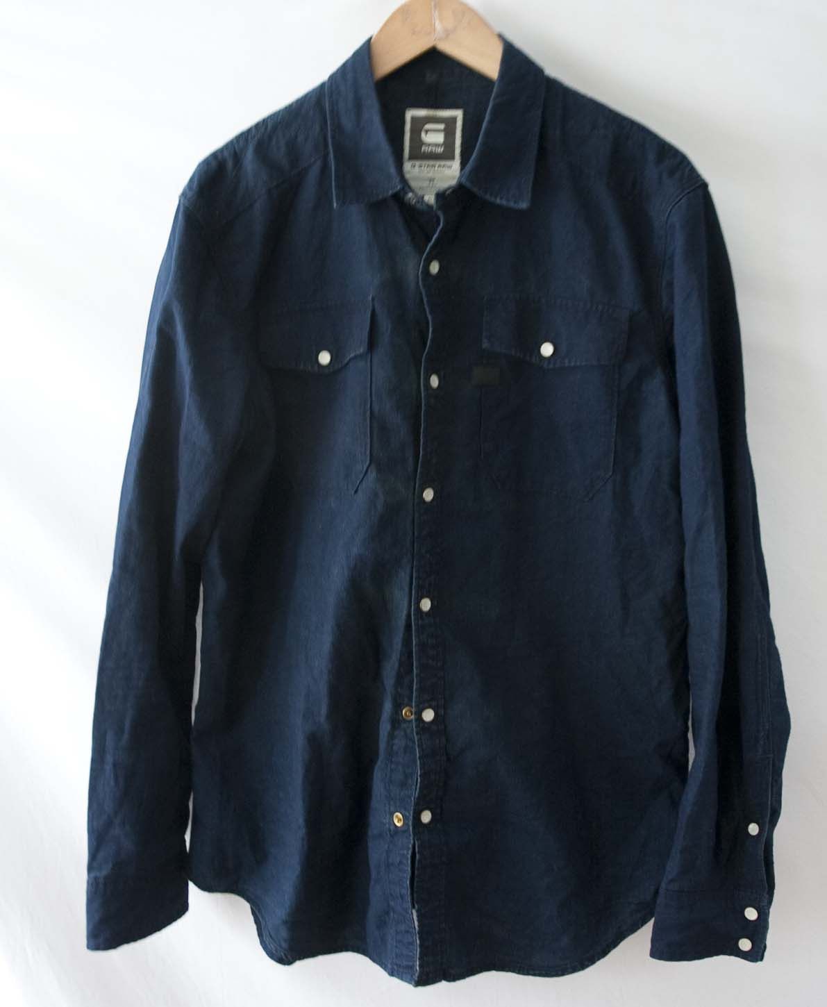 G-Star G Star Shirt Snap Button Size L /XL Dark Blue Size US XL / EU 56 / 4 - 1 Thumbnail
